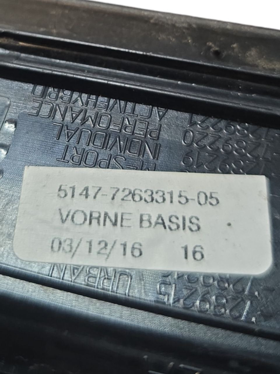 Battitacco Anteriore Destro Bmw Serie 1 F20 - F21 ( 2011 - 2019 ) Cod : 5147 - 7263315 - 05 - F&P CRASH SRLS - Ricambi Usati