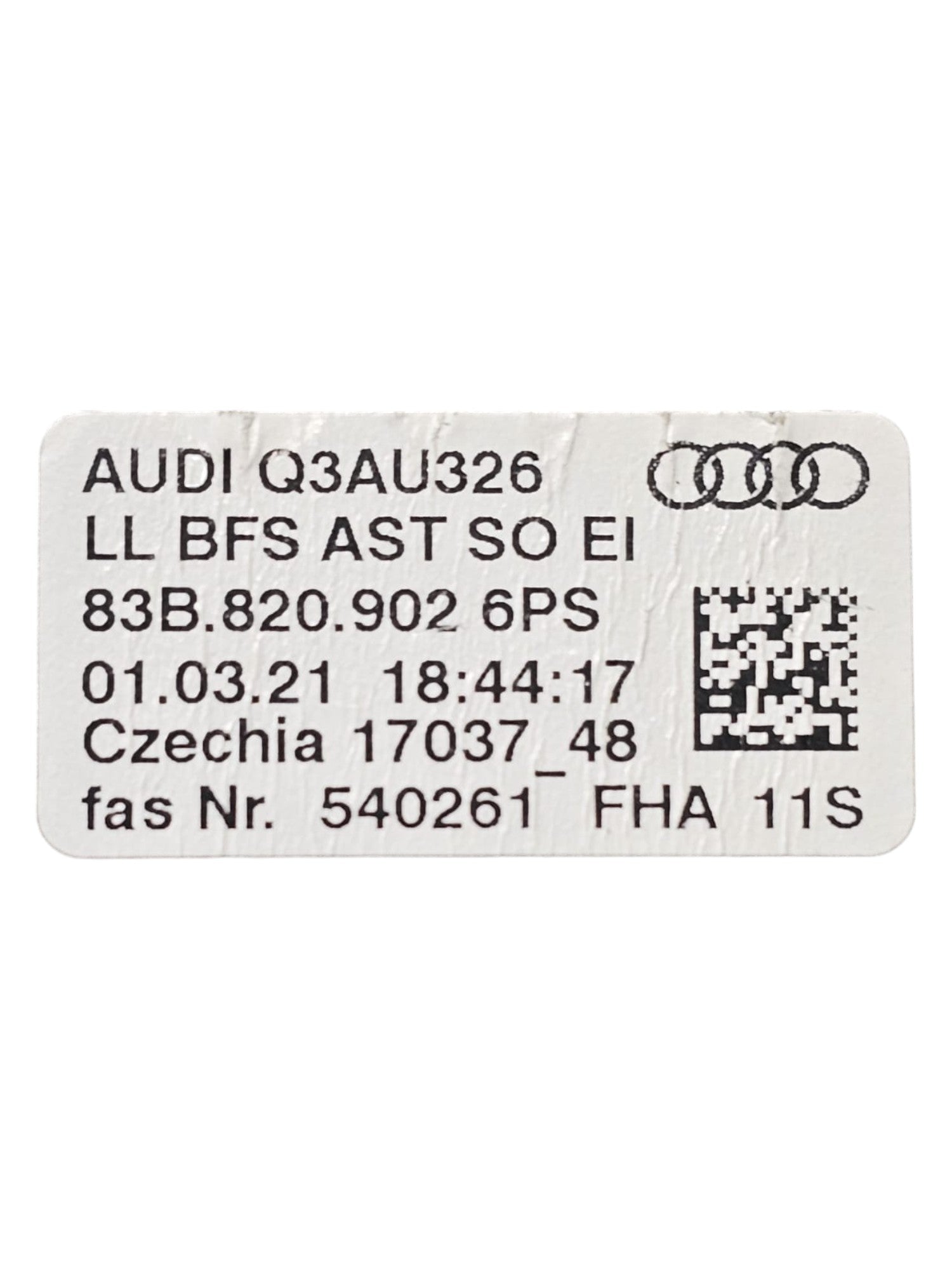 Bocchetta Aria Anteriore Destra Audi Q3 F3 Cod:83B8209026PS (2018 - >) - F&P CRASH SRLS - Ricambi Usati