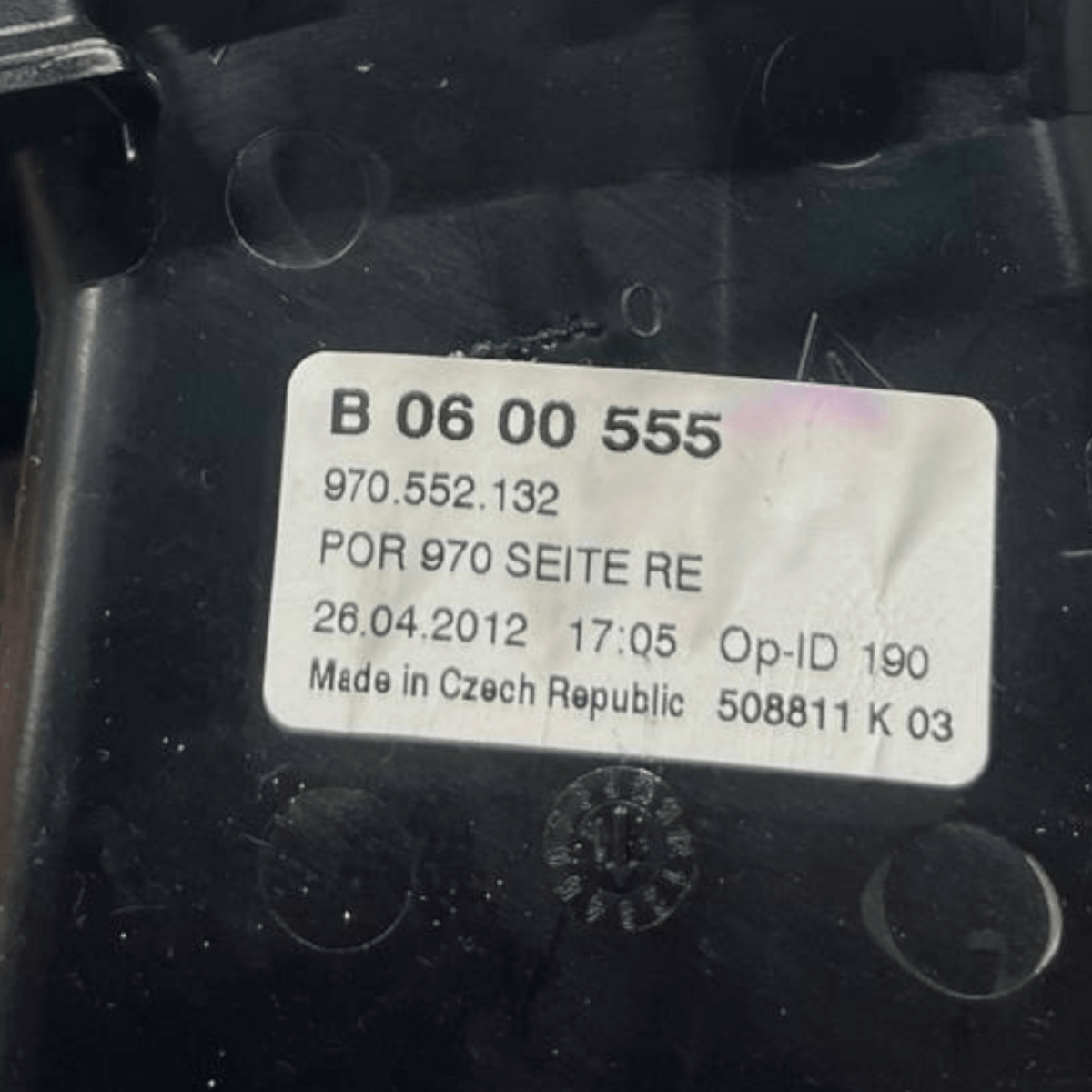 Bocchetta Aria anteriore destra (dx) Porsche Panamera 970 (2009 al 2016) cod: 970552132 - F&P CRASH SRLS - Ricambi Usati