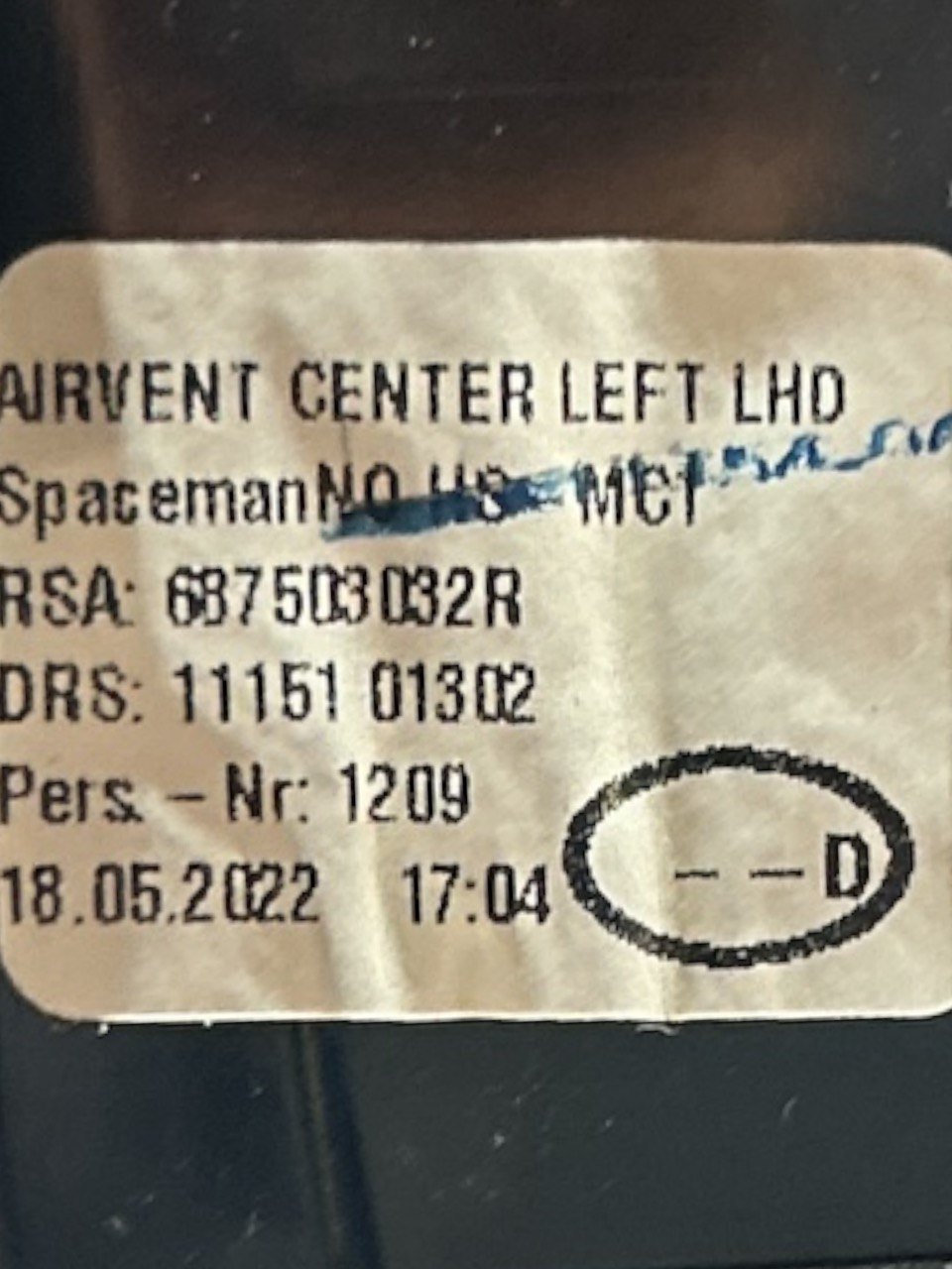 Bocchetta Aria Anteriore Destra Renault Captur II (2019 > ) cod.687503032R - F&P CRASH SRLS - Ricambi Usati