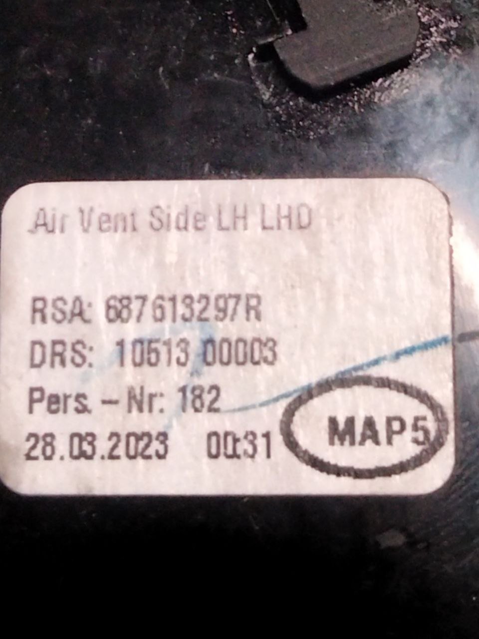Bocchetta d'aria Cruscotto anteriore sinistro (sx) Renault Clio V (2019>) cod.687613297R - F&P CRASH SRLS - Ricambi Usati