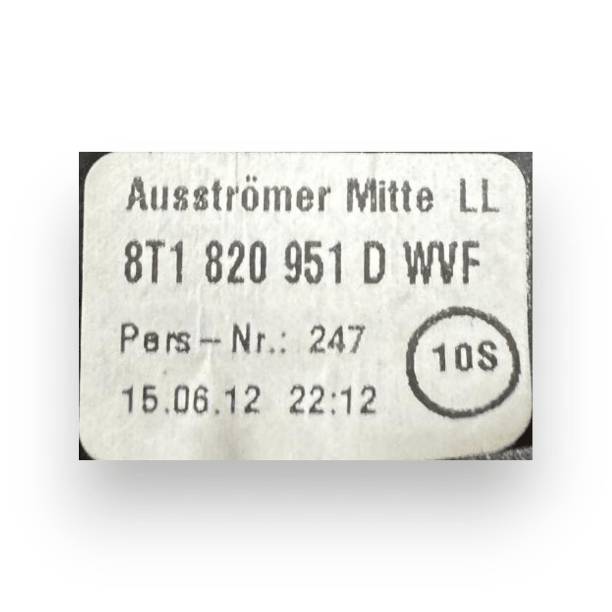 Bocchette / griglia di ventilazione centrale cruscotto anteriore Audi A4 B8 cod.8T1820951D (2007 - 2016) - F&P CRASH SRL - Ricambi Usati