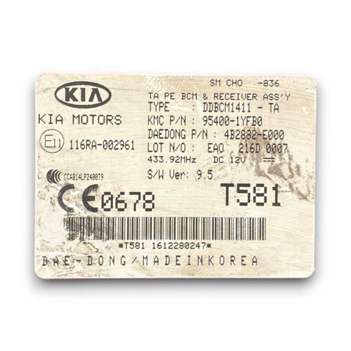 Body computer Kia Picanto III cod . 116ra - 002961 1.0 benzina (2017 >) - F&P CRASH SRL - Ricambi Usati