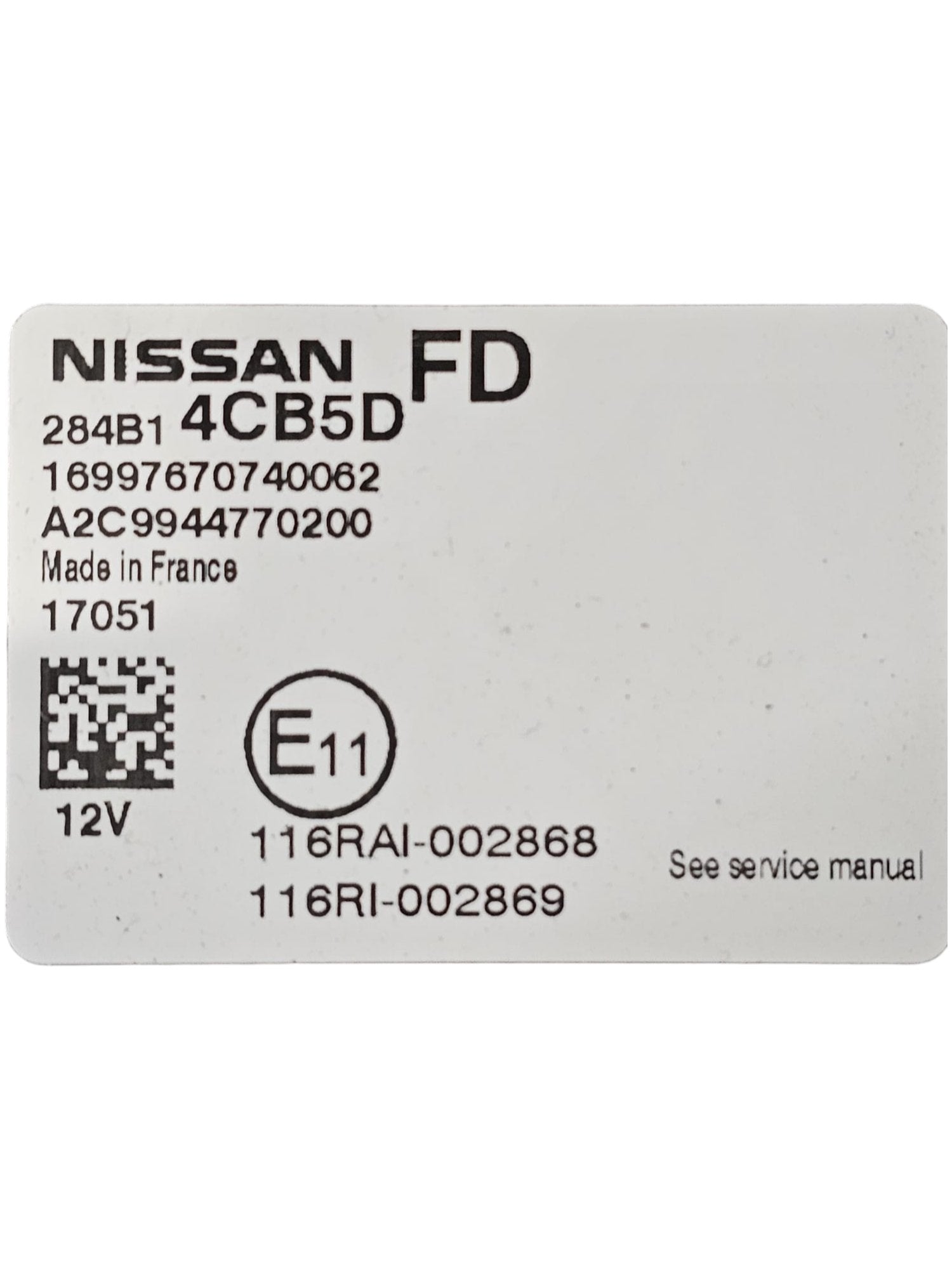Body Computer Nissan Qashqai J11 1.5 Diesel (2014 - 2021) Cod:284B14CB5D - F&P CRASH SRLS - Ricambi Usati