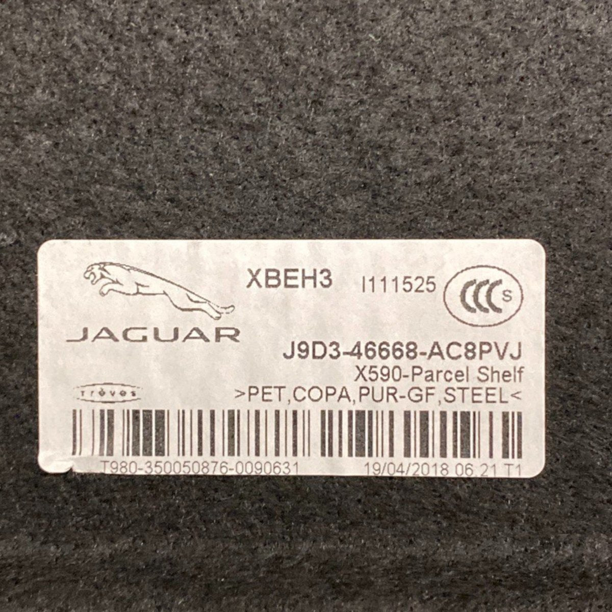 Cappelliera jaguar i - pace Cod: j9d3 - 46668 - ac8pvj (2018 - ) - F&P CRASH SRLS - Ricambi Usati