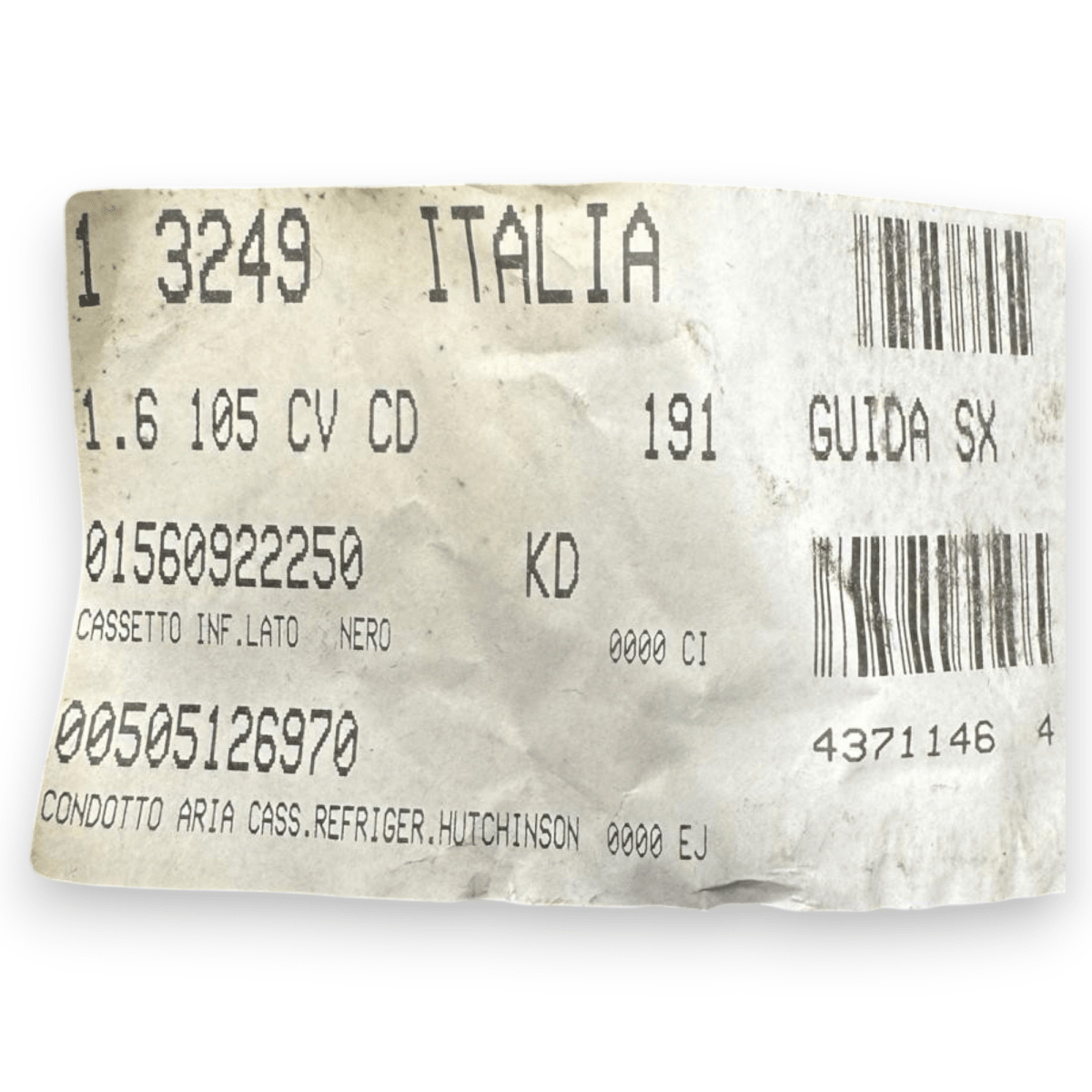 Cassetto / vano portaoggetti Alfa Romeo Giulietta cod.01560922250 (2010 - 2020) - F&P CRASH SRL - Ricambi Usati