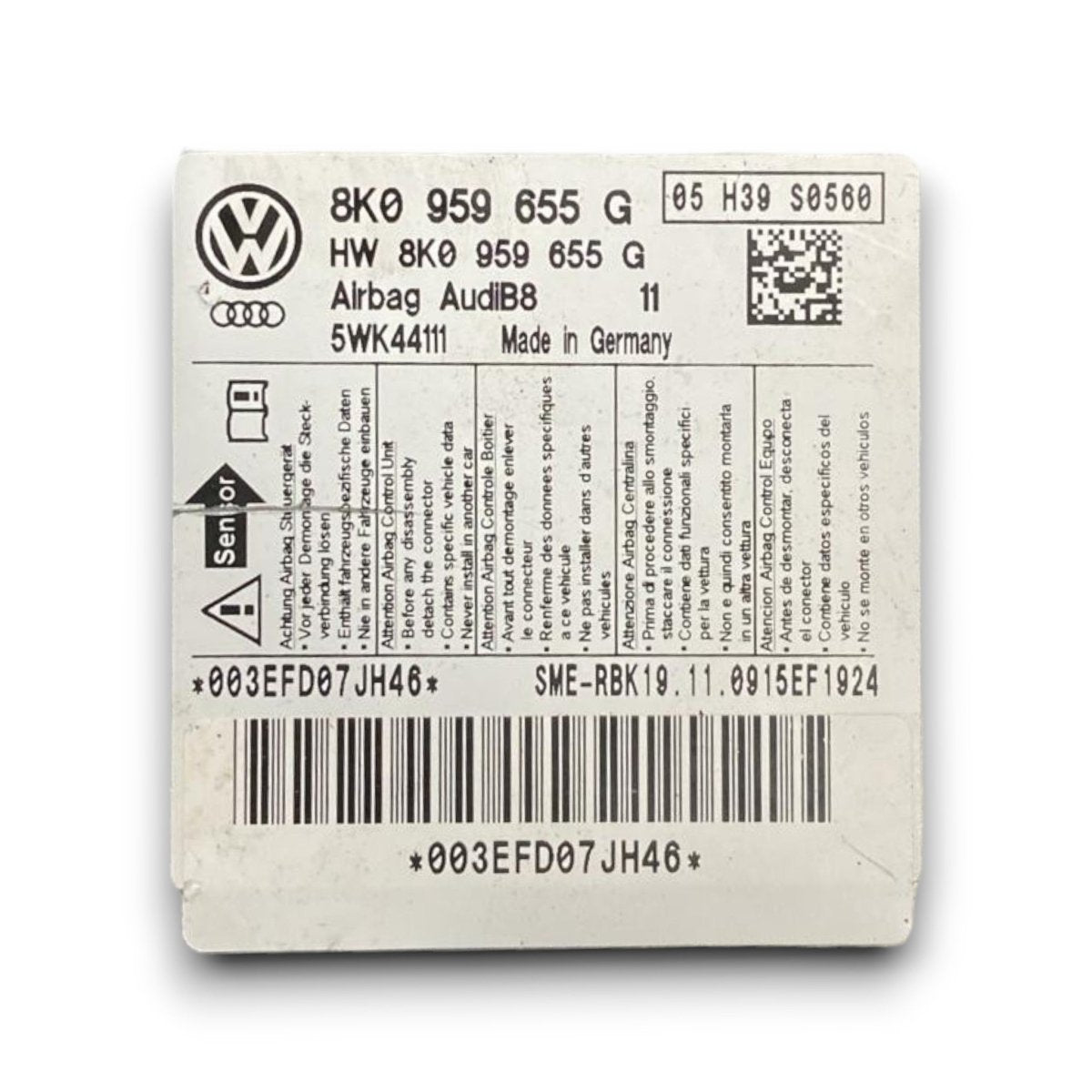 Centralina airbag Audi a4 b8 cod . 8k0959655 (2007 > 2016) - F&P CRASH SRL - Ricambi Usati