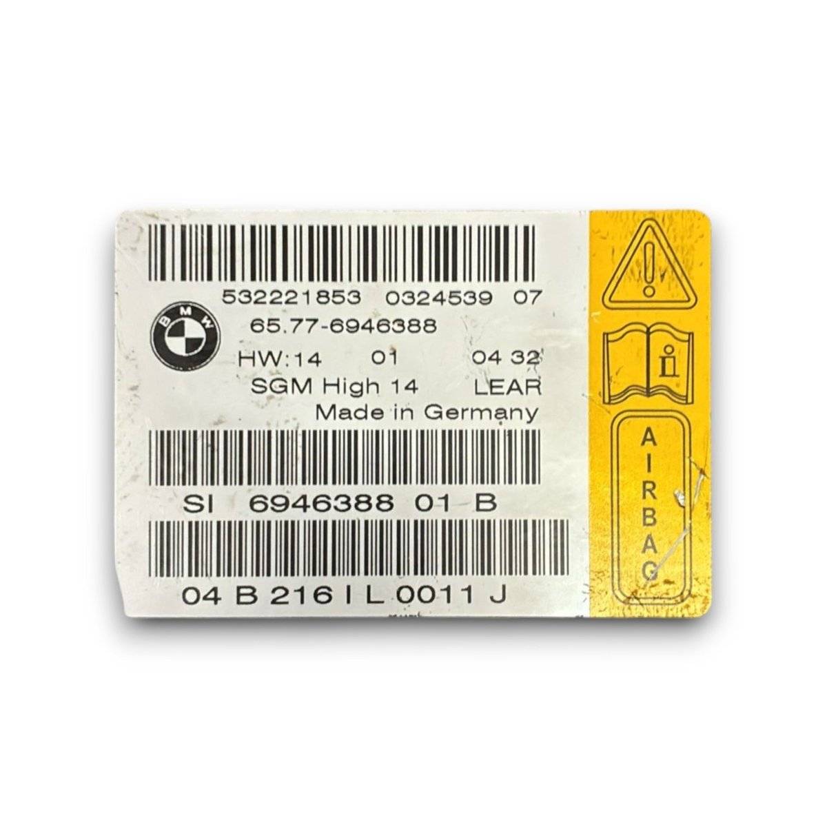 Centralina airbag bmw serie 5 e60 cod . 532221853 (2003 > 2010) - F&P CRASH SRL - Ricambi Usati