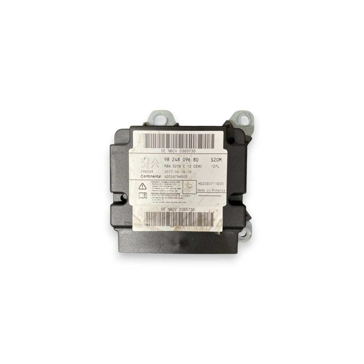 Centralina airbag citroen c3 iii (2016 - ) Cod: 9824809680 - F&P CRASH SRL - Ricambi Usati