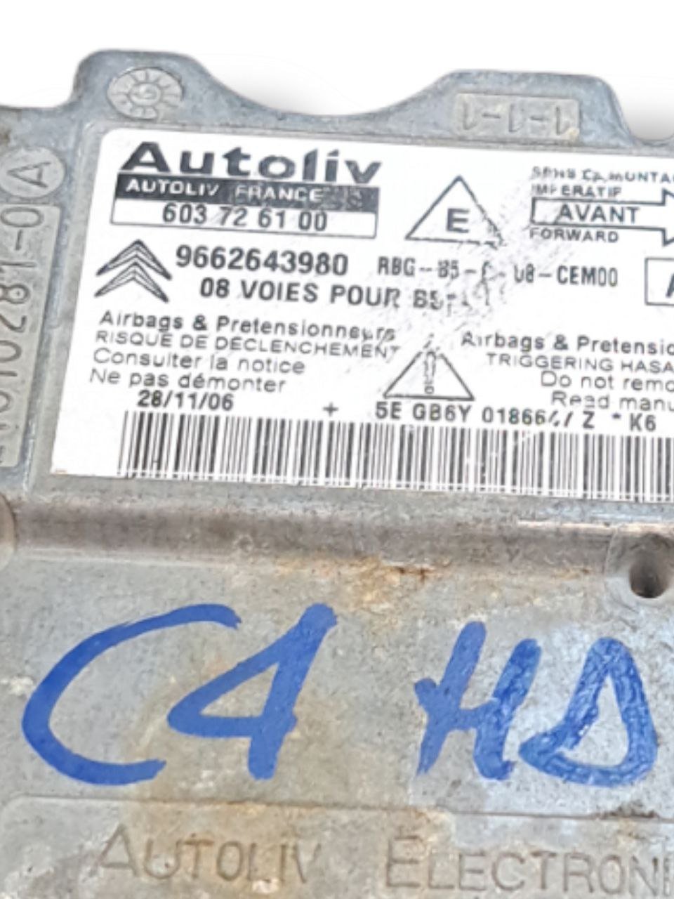 Centralina Airbag Citroen C4 (2004 - 2008) COD:9662643980 - F&P CRASH SRLS - Ricambi Usati