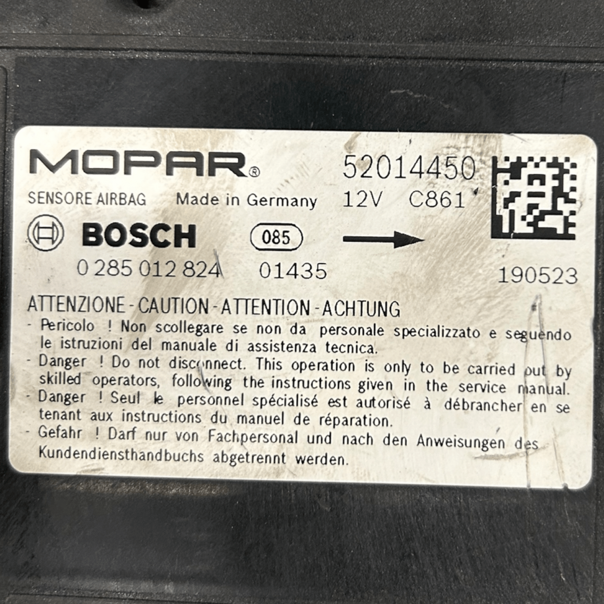 Centralina airbag fiat doblo cod:52014450 (2009 > 2022) - F&P CRASH SRLS - Ricambi Usati
