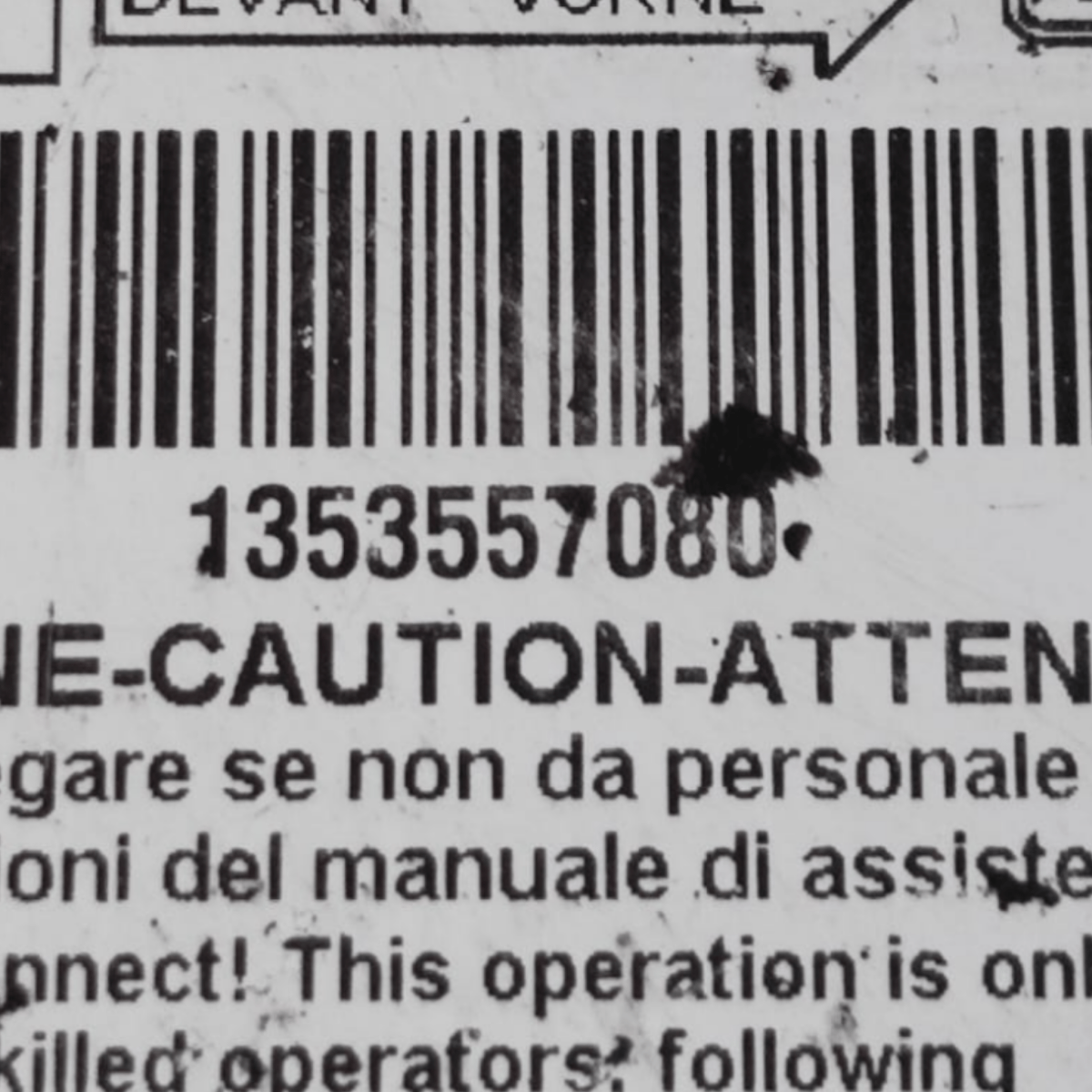Centralina airbag fiat fiorino cod: 1353557080 (2007 - ) - F&P CRASH SRLS - Ricambi Usati