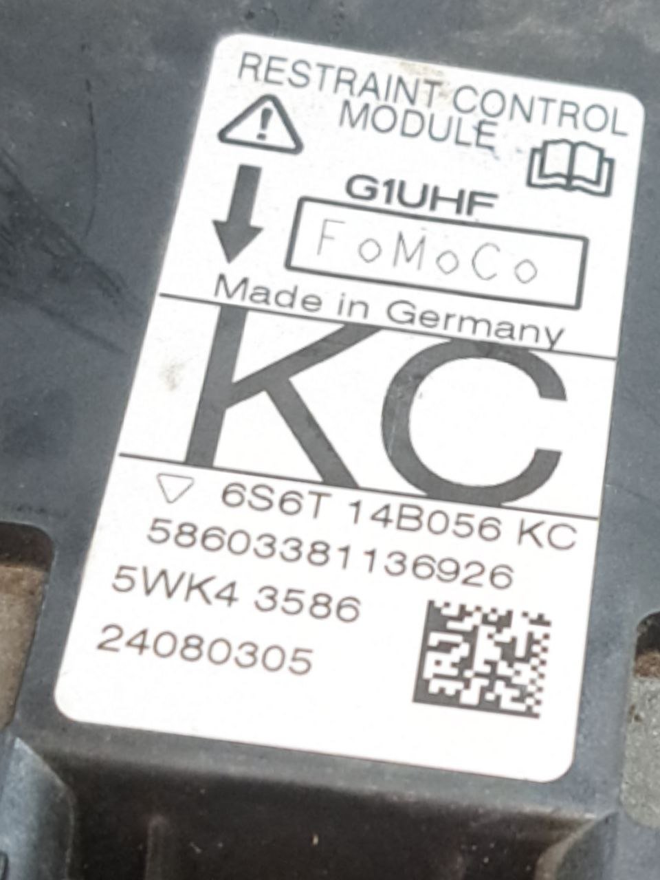 Centralina airbag Ford Fiesta mk5 (2002 - 2008) COD:6S6T - 14B056 - KC - F&P CRASH SRLS - Ricambi Usati