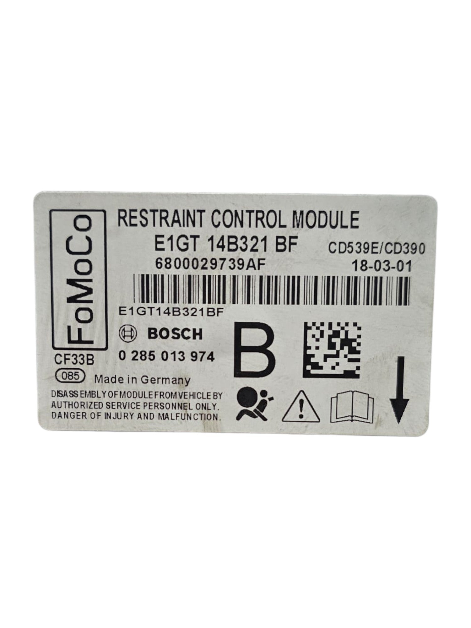 Centralina Airbag Ford S - Max II Cod:E1GT14B321BF (2015 - 2023) - F&P CRASH SRLS - Ricambi Usati