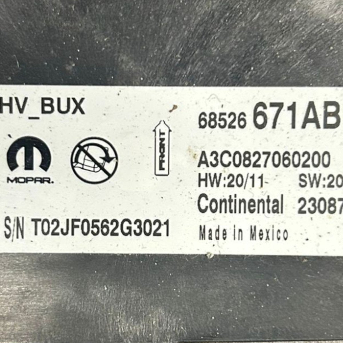 Centralina airbag jeep wrangler cod:68526671AB (2018 >) - F&P CRASH SRLS - Ricambi Usati
