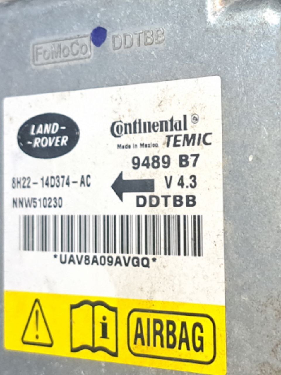Centralina Airbag Land Rover Range Rover Sport L320 (2005 - 2013) COD:8H22 - 14D374 - AC - F&P CRASH SRLS - Ricambi Usati