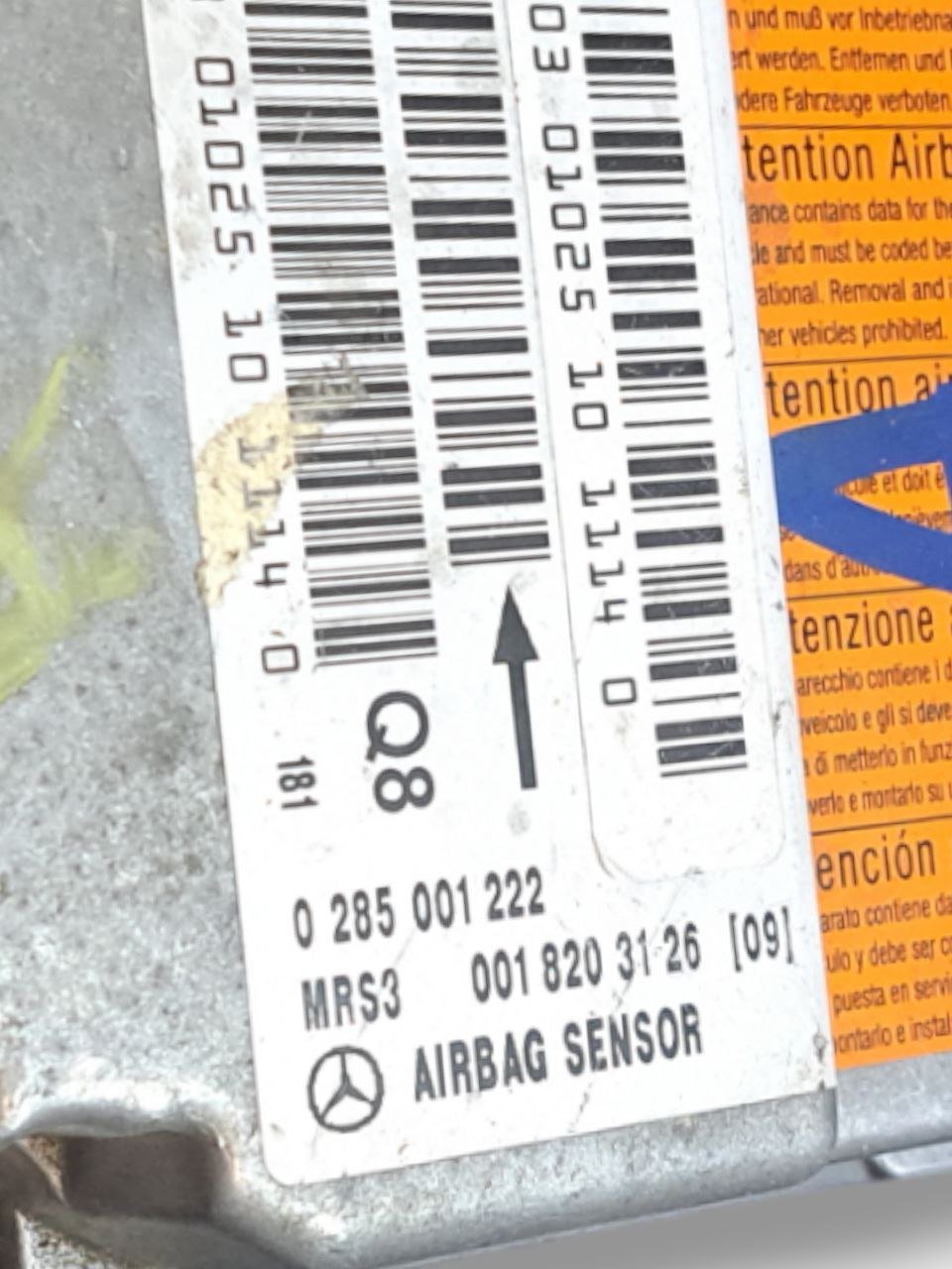 Centralina Airbag Mercedes - Benz Classe A w168 ( 1997 - 2004) COD:0018203126 - F&P CRASH SRLS - Ricambi Usati