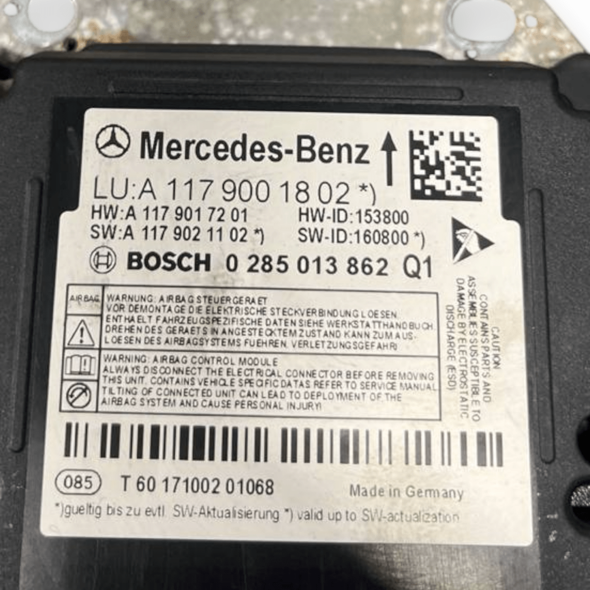 Centralina Airbag Mercedes - Benz Classe A W176 (2012 al 2018) cod: A1179001802 - F&P CRASH SRLS - Ricambi Usati