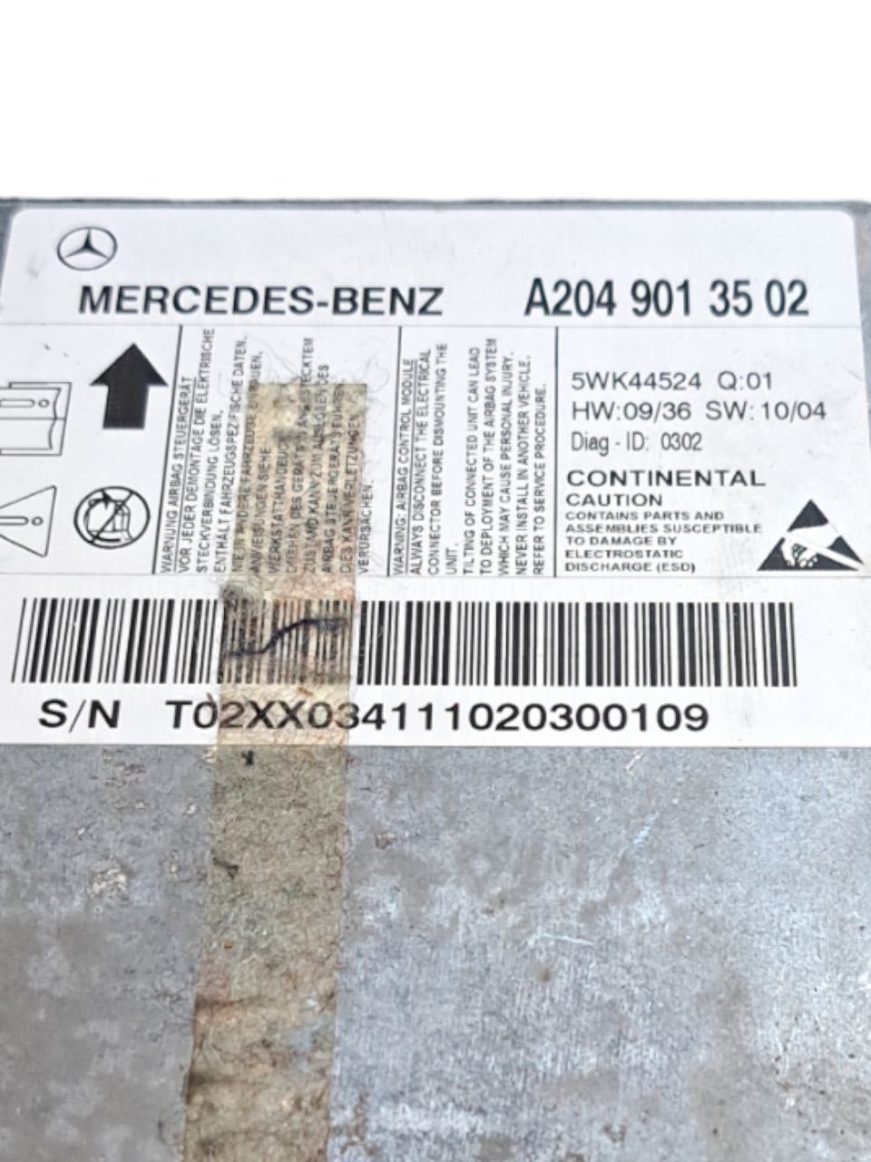 Centralina Airbag Mercedes - Benz Classe C W204 (2007 - 2014) COD:A2049013502 - F&P CRASH SRLS - Ricambi Usati