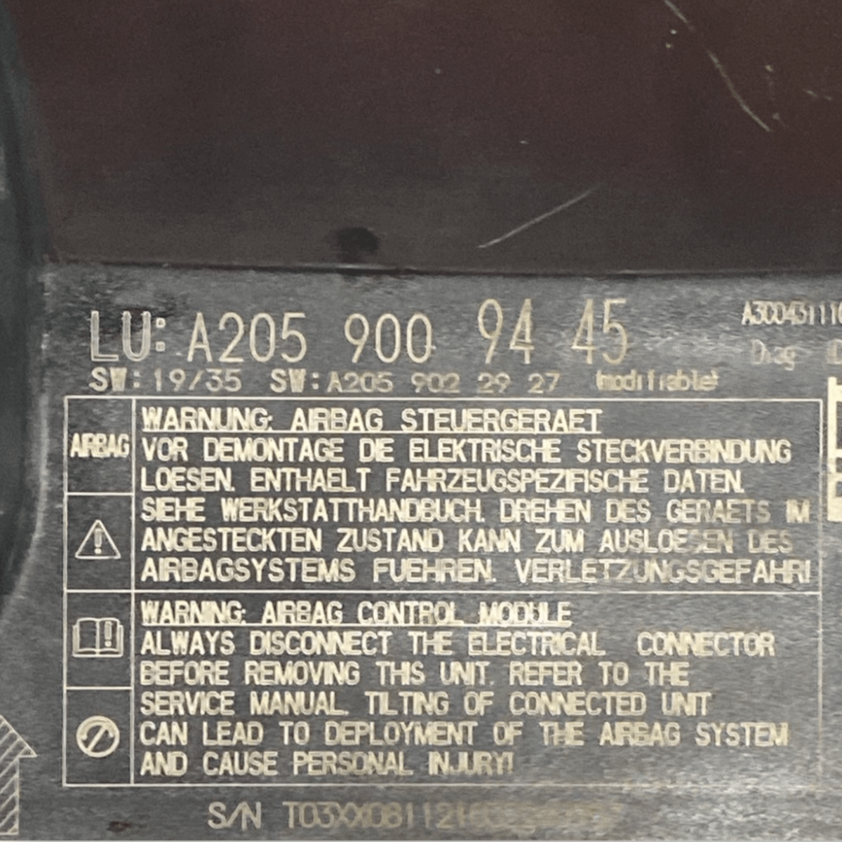 centralina airbag mercedes - benz glc x253 cod:a2059009445 (2015 - 2024) - F&P CRASH SRL - Ricambi Usati