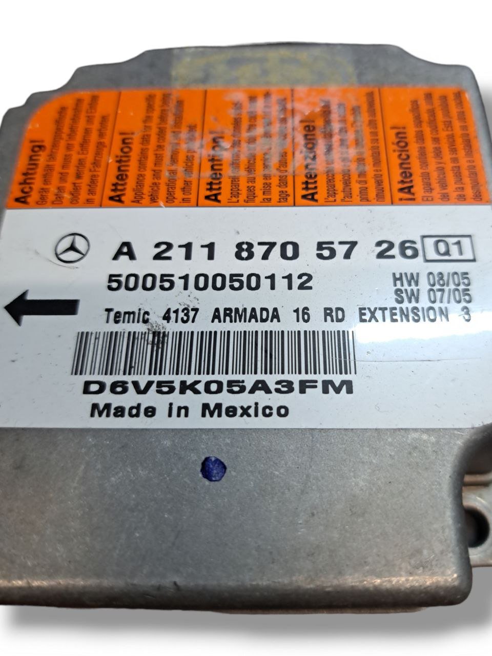 Centralina Airbag Mercedes CLS W219 (2004 - 2010) COD:A2118705726 - F&P CRASH SRLS - Ricambi Usati