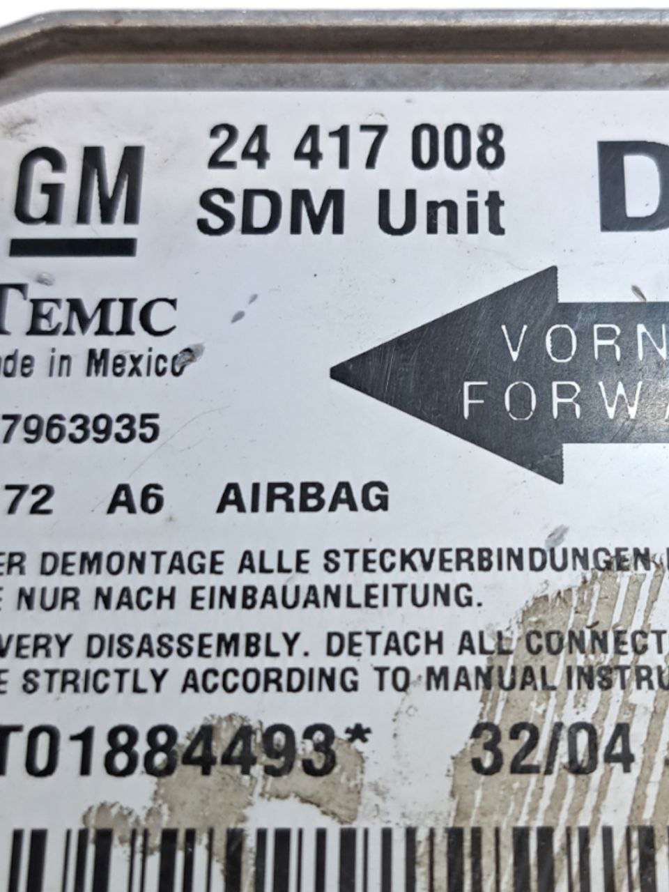 Centralina airbag Opel Combo (2001 - 2011) COD:24417008 - F&P CRASH SRLS - Ricambi Usati