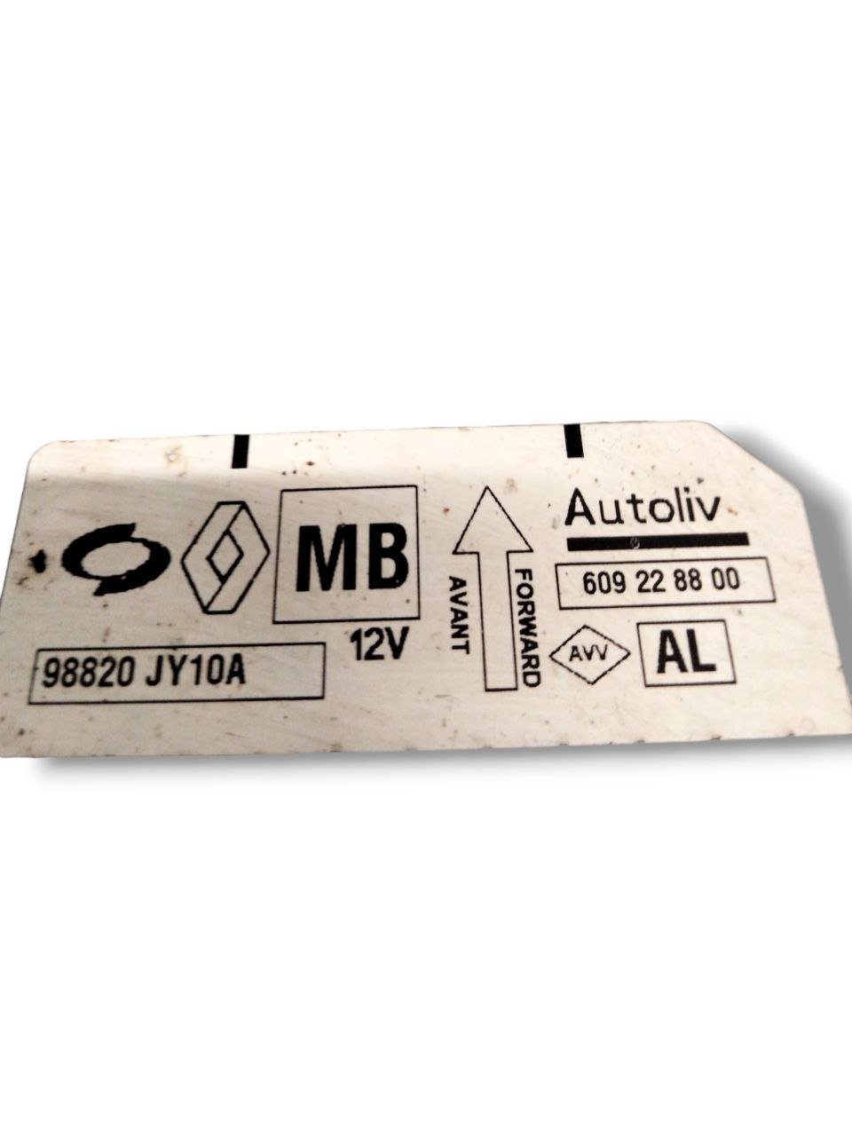 Centralina airbag Renault Koleos ( 2007 - 2016 )cod.98820JY10A - F&P CRASH SRLS - Ricambi Usati