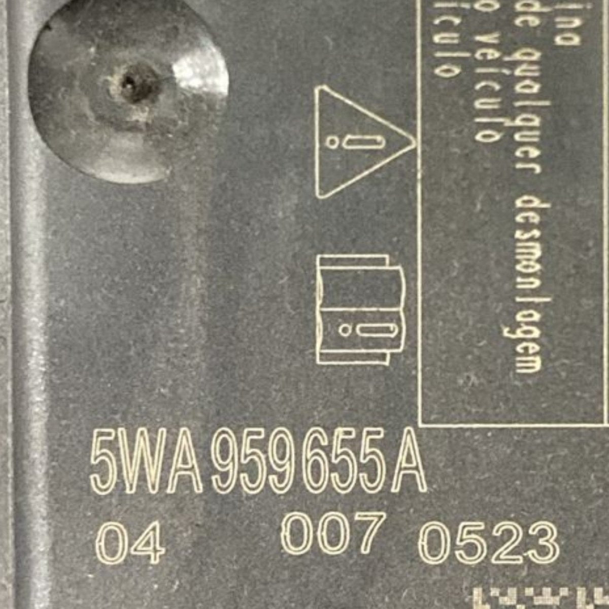 Airbag control unit volkswagen golf VIII code . 5wa959655a (2019 >) - F&P CRASH SRL - Used Parts
