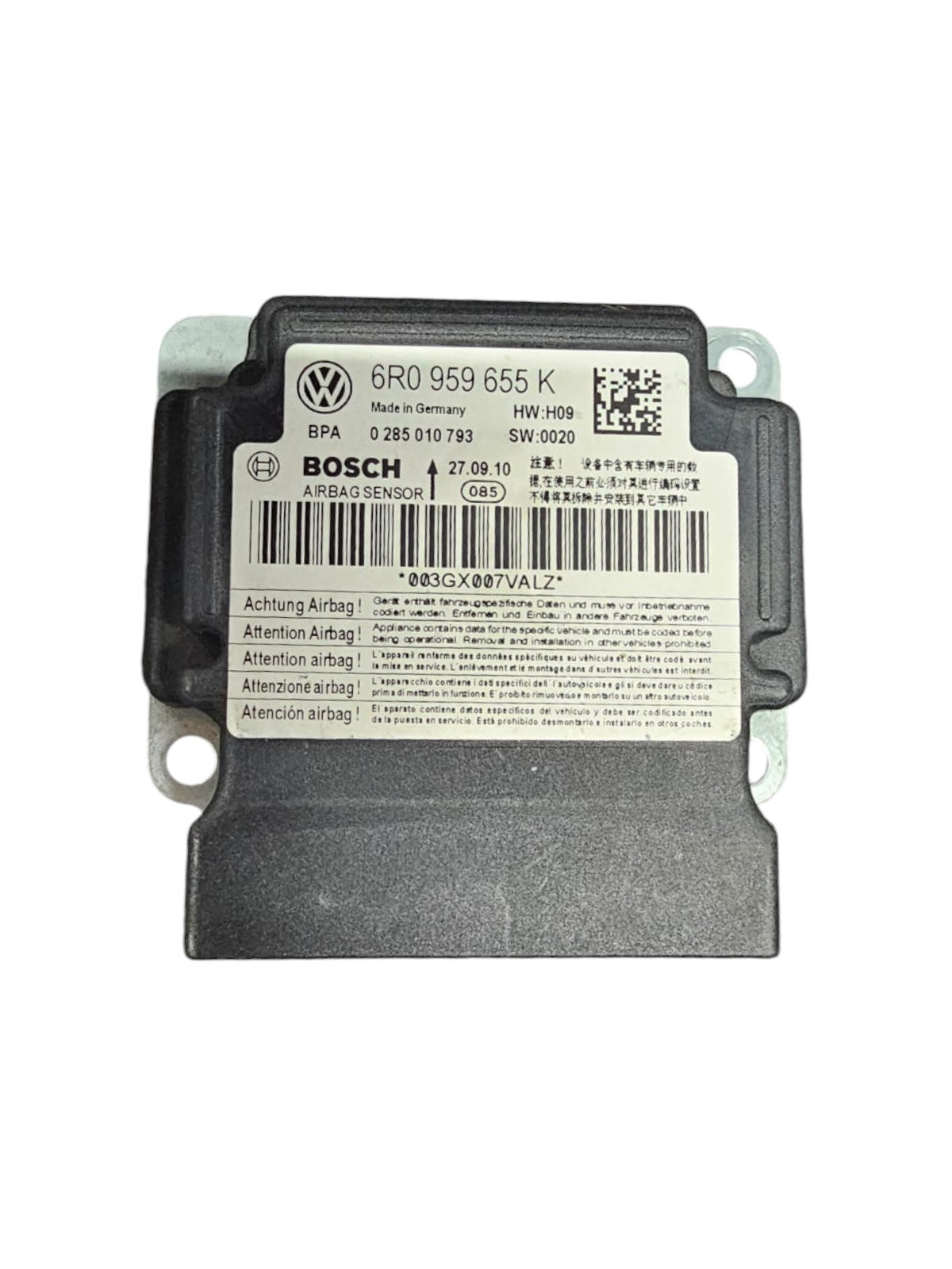 Centralina Airbag Volkswagen Polo 6R (2009 - 2017) Cod:6r0959655k - F&P CRASH SRLS - Ricambi Usati