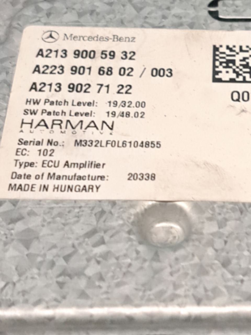 Centralina / Amplificatore Antenna Mercedes Benz GLC C253 (2017>) COD:A2139005932 - F&P CRASH SRLS - Ricambi Usati