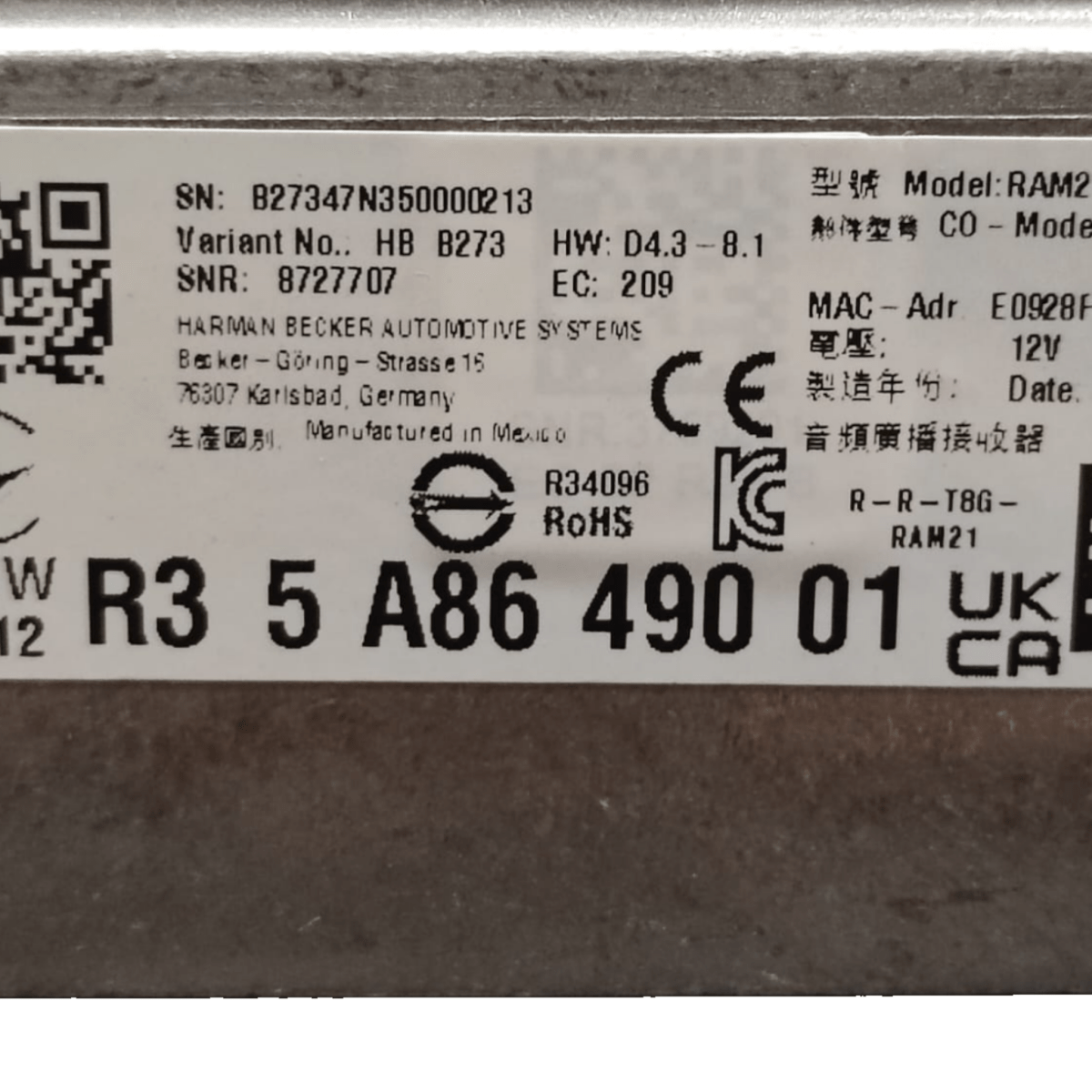 Centralina amplificatore audio bmw x3 g01 cod: 5a8649001 (2017 - 2024) - F&P CRASH SRLS - Ricambi Usati