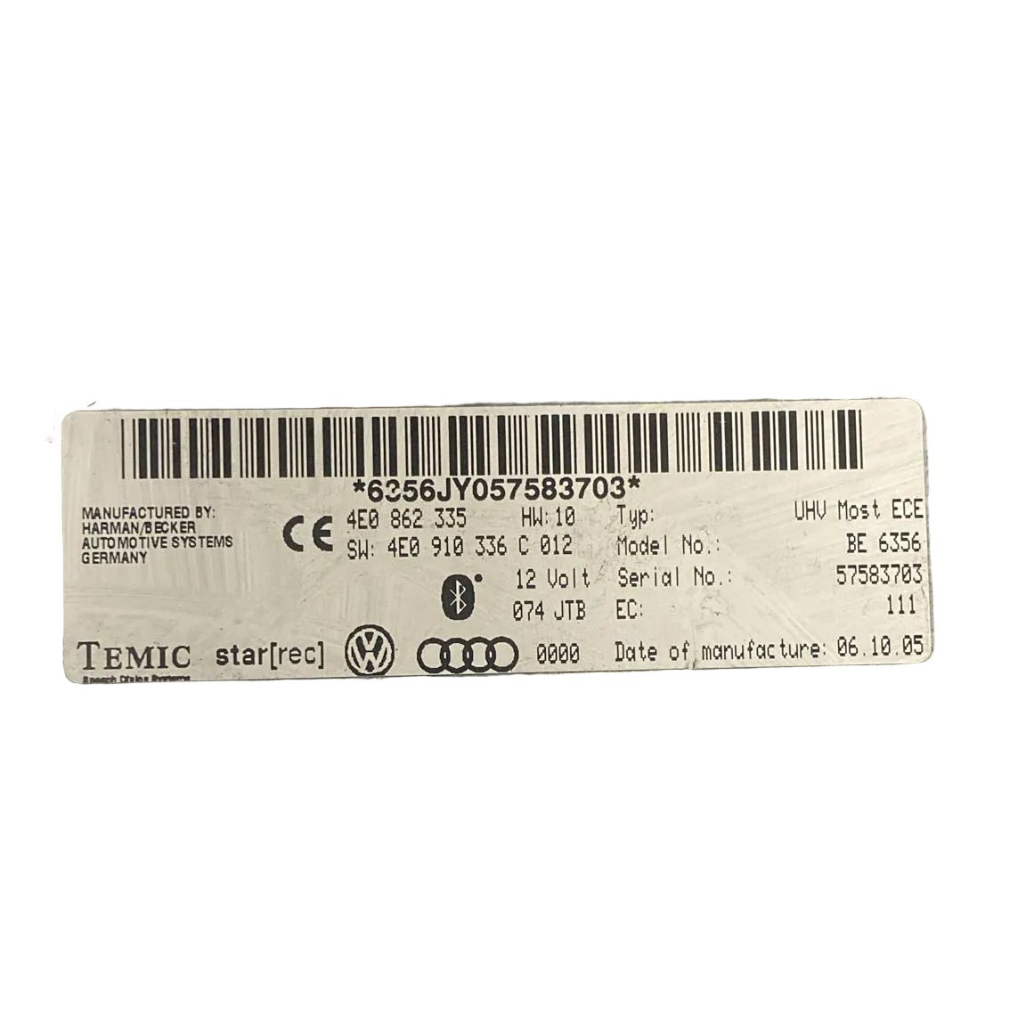 Centralina bluetooth audi a4 b8 cod . 4E0862335 (2007 > 2016) - F&P CRASH SRL - Ricambi Usati