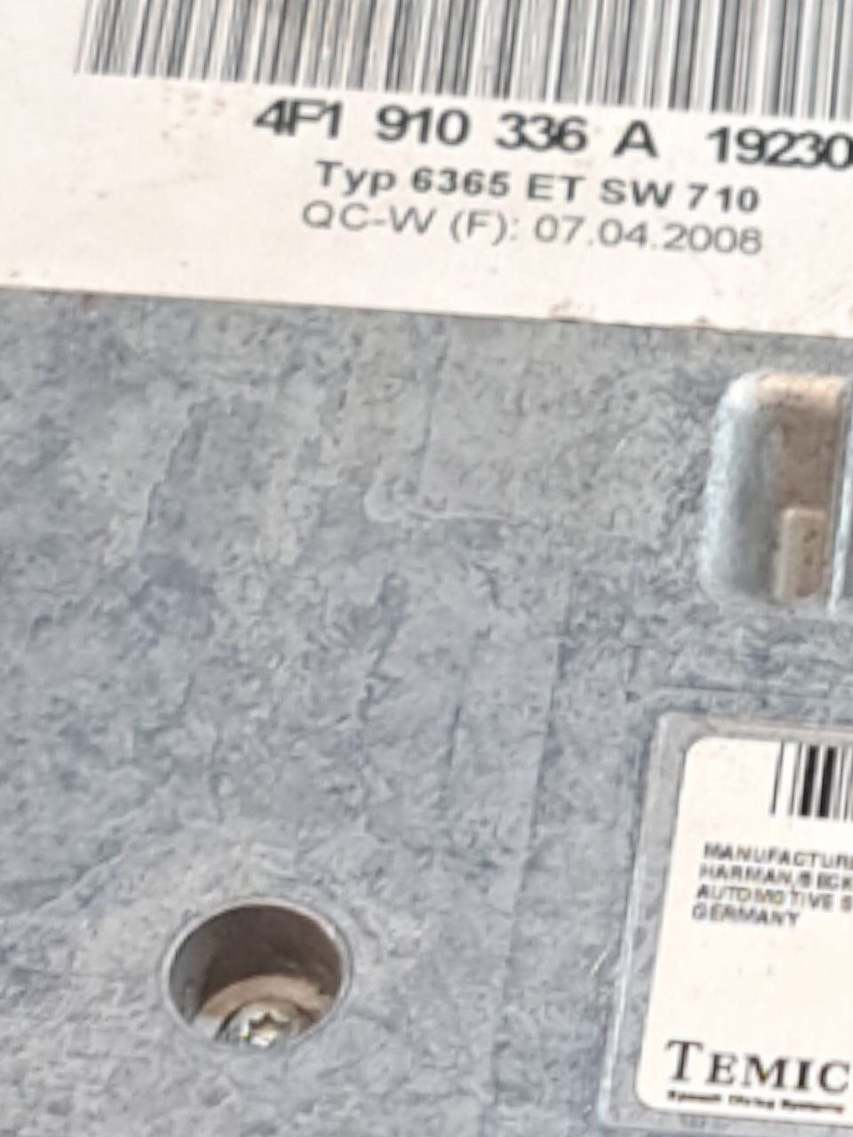 Centralina Bluetooth Audi A8 4E / A6 ( 2003-2009 ) COD:4F1910336A - F&P CRASH SRLS - Ricambi Usati