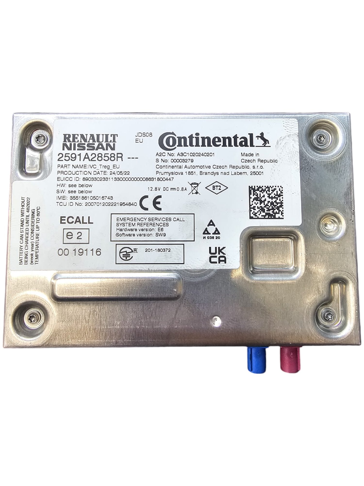 Centralina Bluetooth / GPS Renault Captur II (2019 - >) Cod:2591A2858R - F&P CRASH SRLS - Ricambi Usati