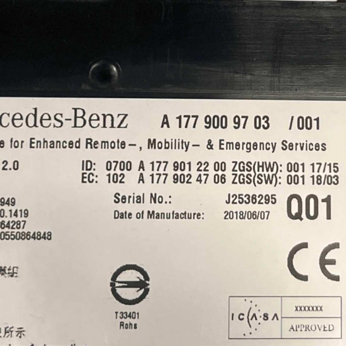 Centralina Bluetooth Mercedes - Benz Classe A W177 (2018 - ) cod: A1779009703 - F&P CRASH SRLS - Ricambi Usati