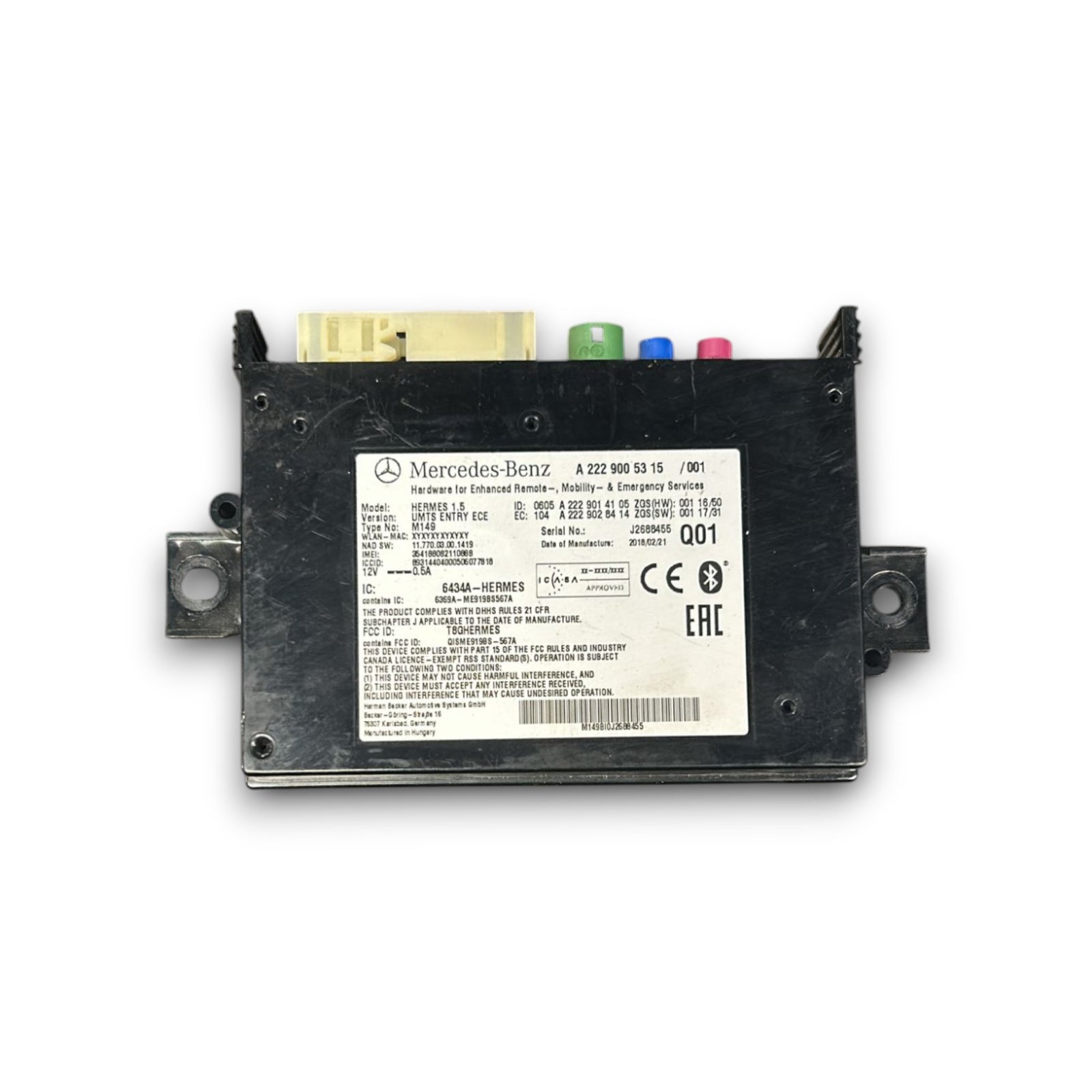 Centralina Bluetooth Mercedes Benz Classe B (W246) cod.A2229005315 (2011 > 2018) - F&P CRASH SRLS - Ricambi Usati