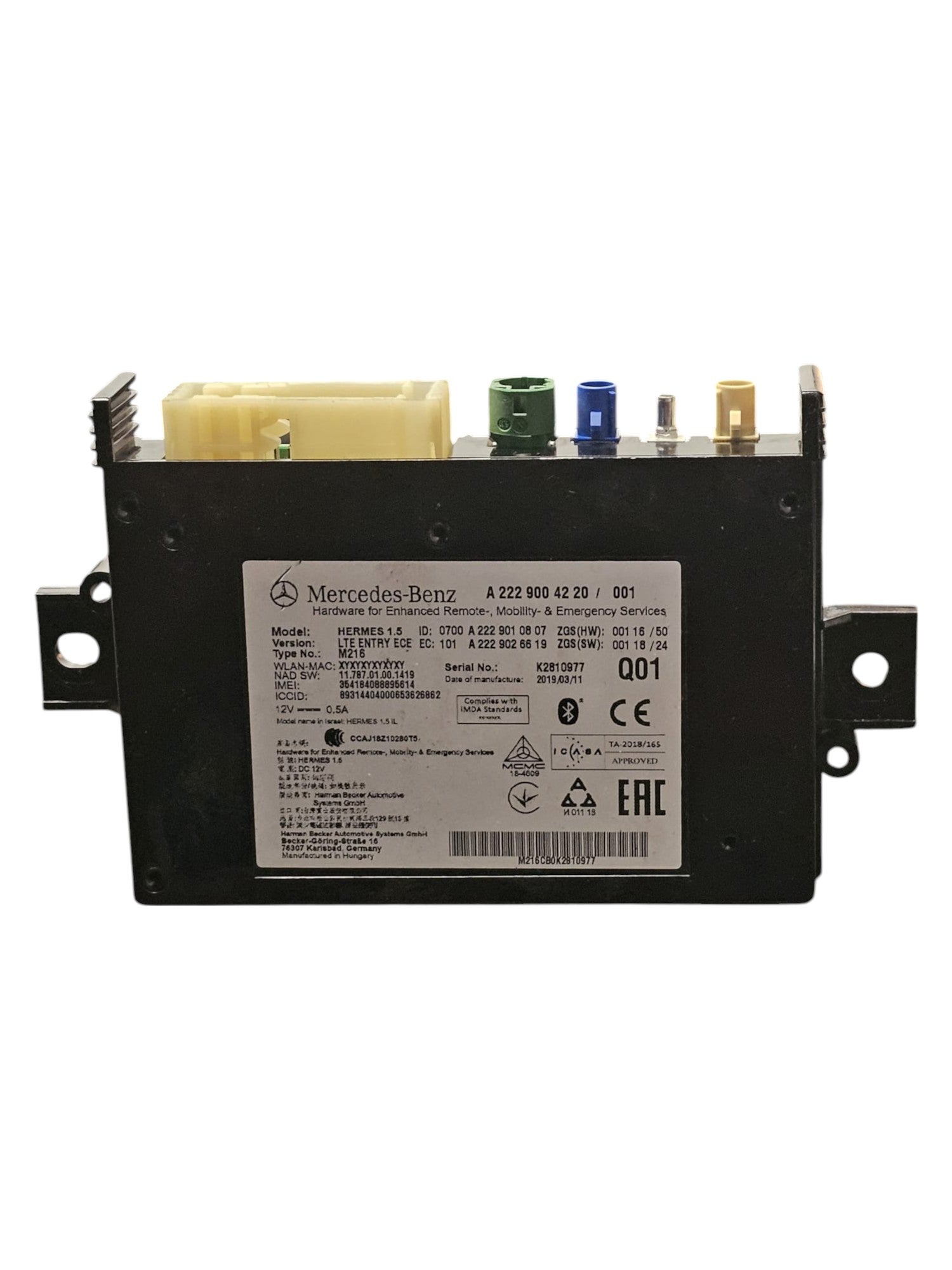 Centralina Bluetooth Mercedes GLA X156 Cod:A2229004220 (2013 - 2019) - F&P CRASH SRLS - Ricambi Usati