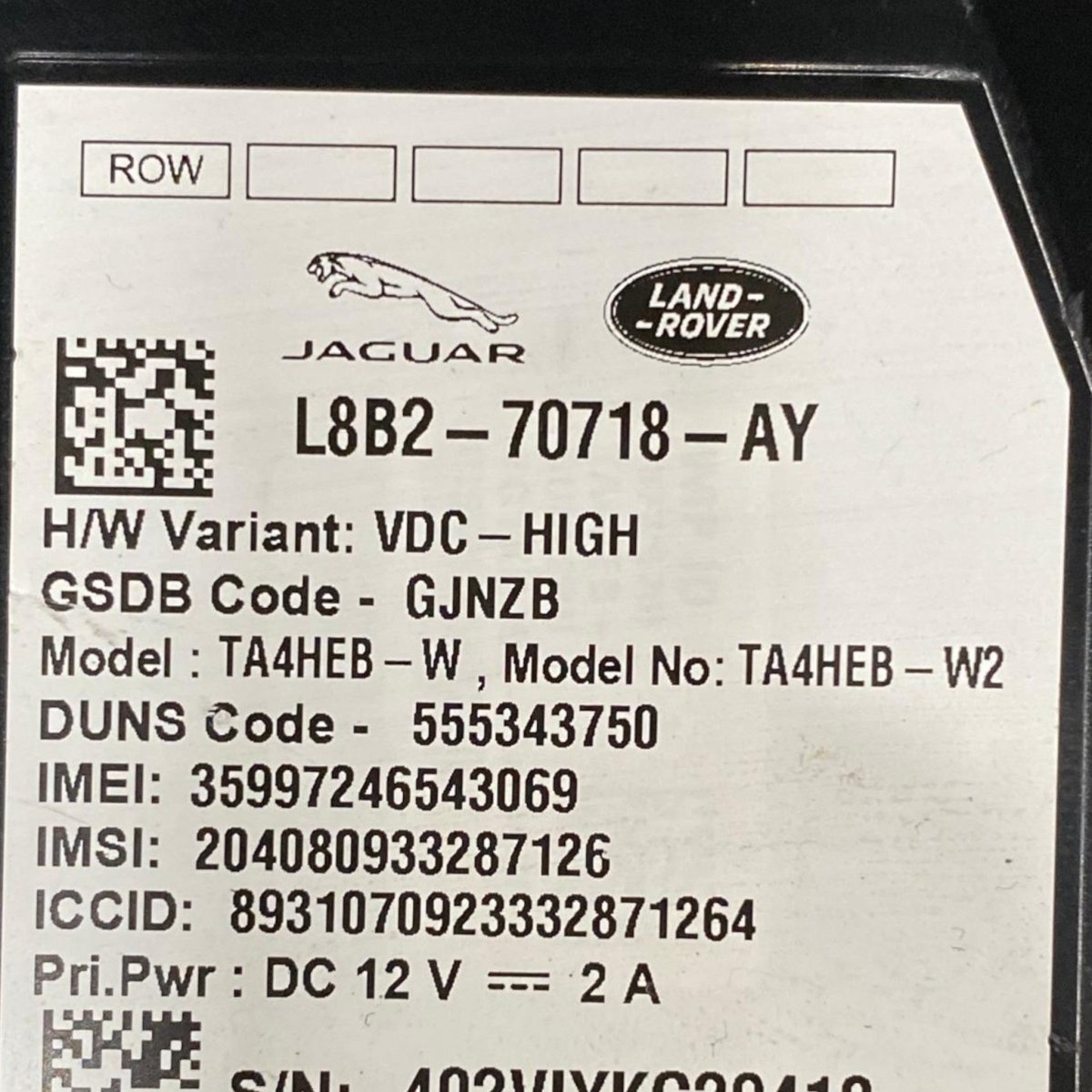 Centralina bluetooth Range Rover Vogue L460 (2022 - ) Cod: L8B2 - 70718 - AY - F&P CRASH SRL - Ricambi Usati