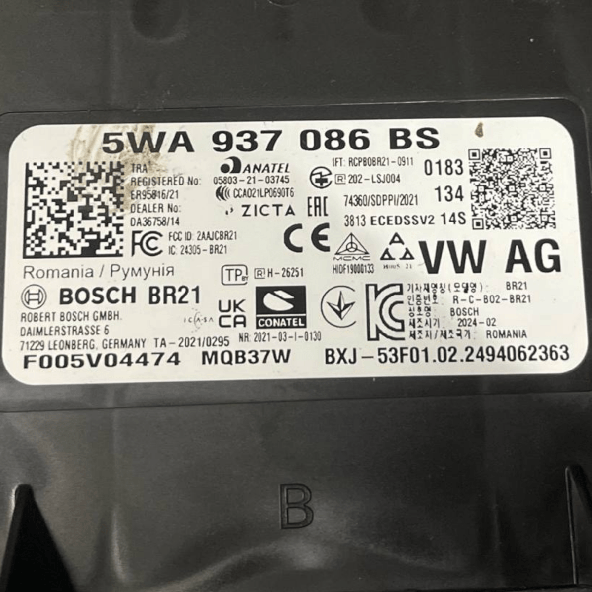 Centralina Body Computer Cupra Formentor 1.4 Benzina - Hybrid (2020 - ) cod: 5WA937086BS / cod: F005V04474 - F&P CRASH SRLS - Ricambi Usati
