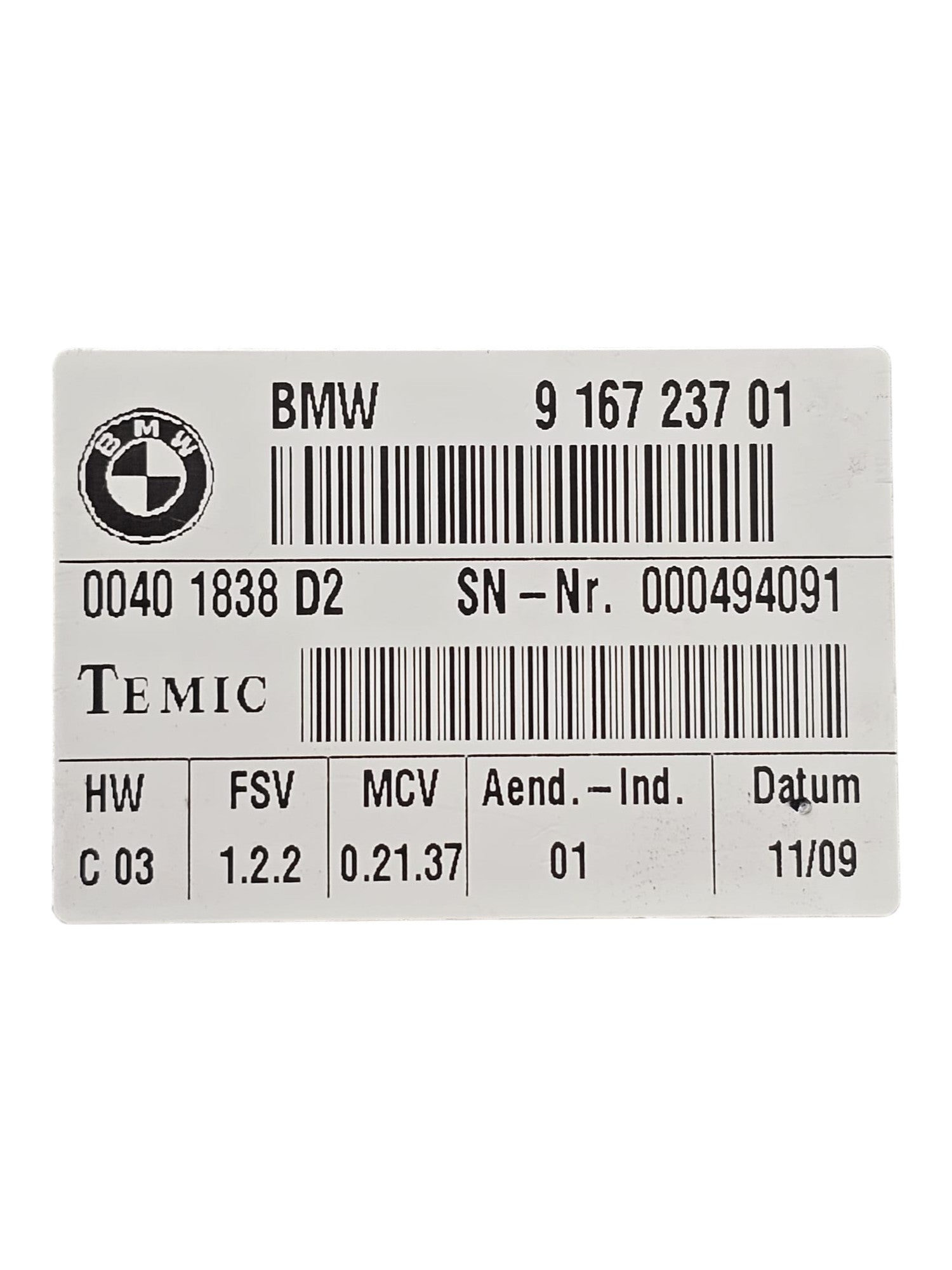 Centralina Cintura Sicurezza Posteriore Destra Bmw Serie 3 E90 Cod:916723701 (2005 - 2013) - F&P CRASH SRLS - Ricambi Usati