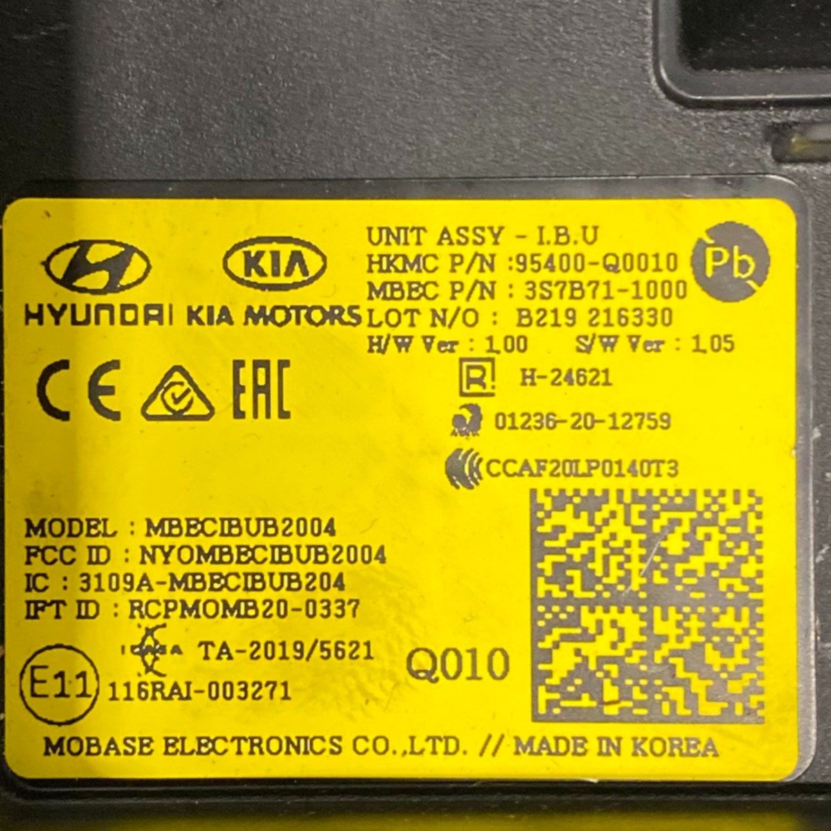 Centralina comfort hyundai i20 bc3 Cod: 95400 - q0010 (2020 - ) - F&P CRASH SRLS - Ricambi Usati