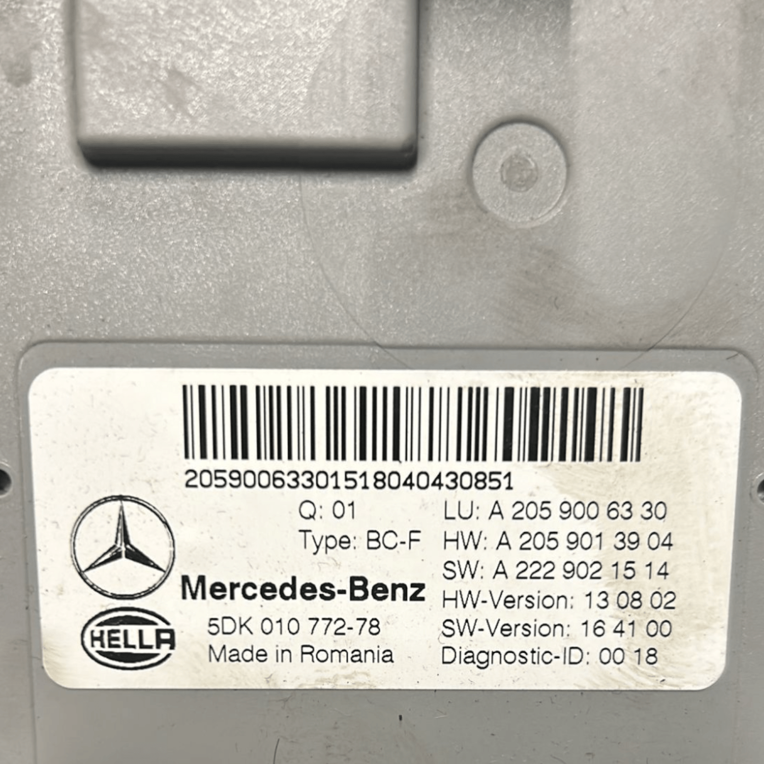 Centralina Comfort Mercedes Benz GLC cod:A2059006330 (2015 > 2022) - F&P CRASH SRLS - Ricambi Usati
