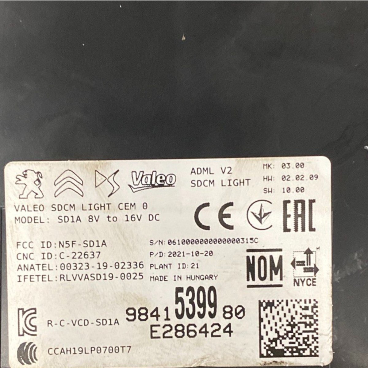 Centralina comfort peugeot 208 ii (2019 - ) Cod: e1175401 - F&P CRASH SRLS - Ricambi Usati