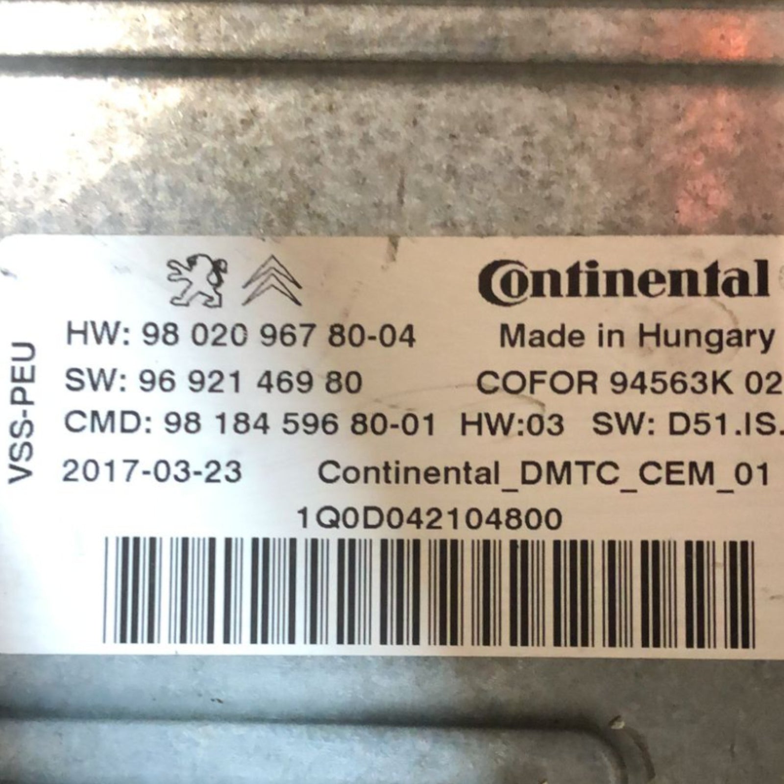 Centralina + Condensatore Start E Stop Peugeot 308 (2021 >) cod:9802096780 - 04 - F&P CRASH SRLS - Ricambi Usati
