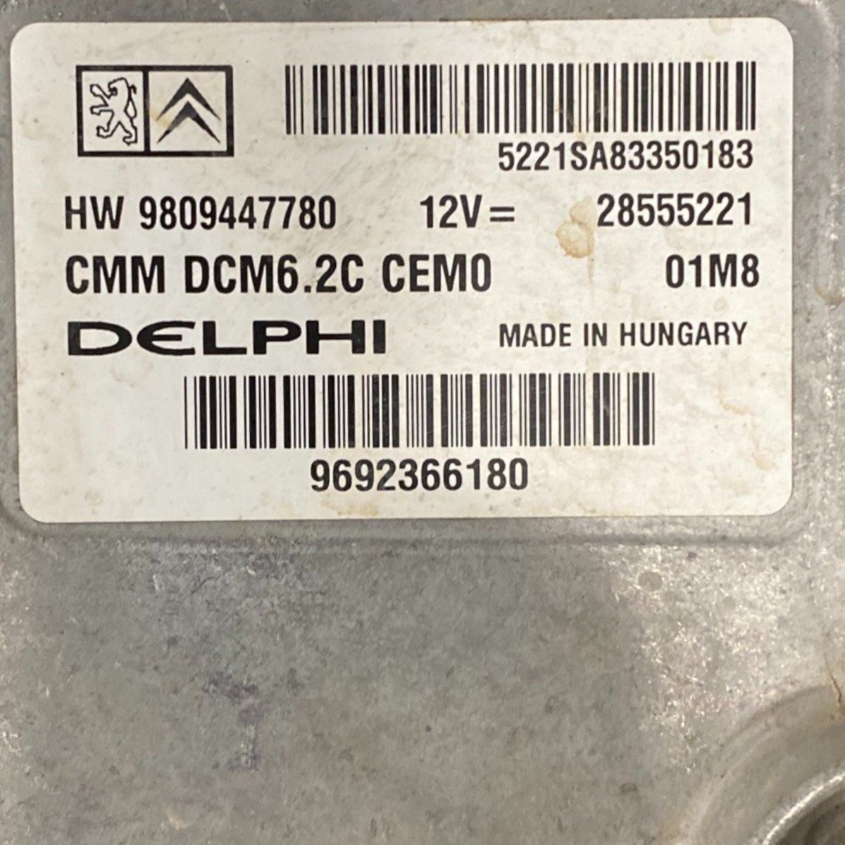 Centralina ecu motore citroen jumper 2.0 diesel Cod: 9809447780 (2014 - ) - F&P CRASH SRLS - Ricambi Usati