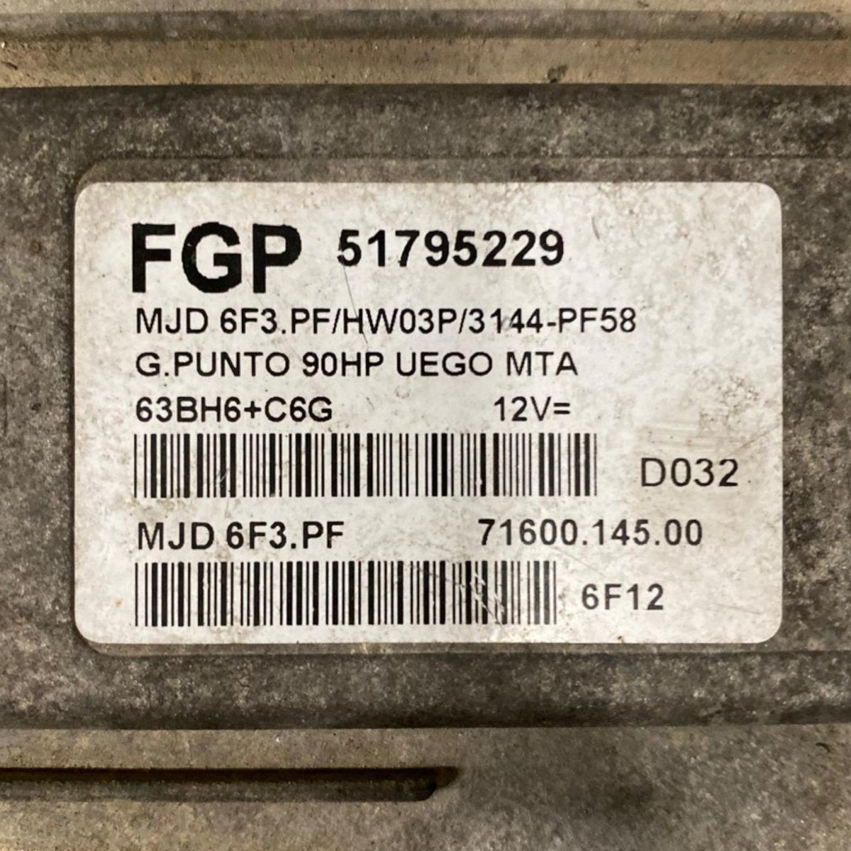 Centralina ecu motore Fiat Grande Punto 1.3 Diesel (2005 - 2009) Cod: 51795229 - F&P CRASH SRLS - Ricambi Usati