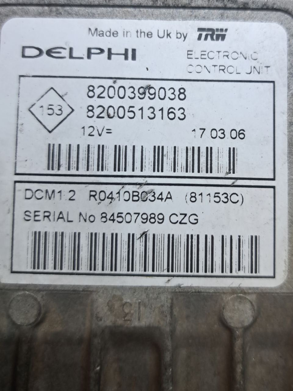 Centralina ecu motore Renault Clio III 1.5 Diesel (2006) COD:8200399038 - F&P CRASH SRLS - Ricambi Usati
