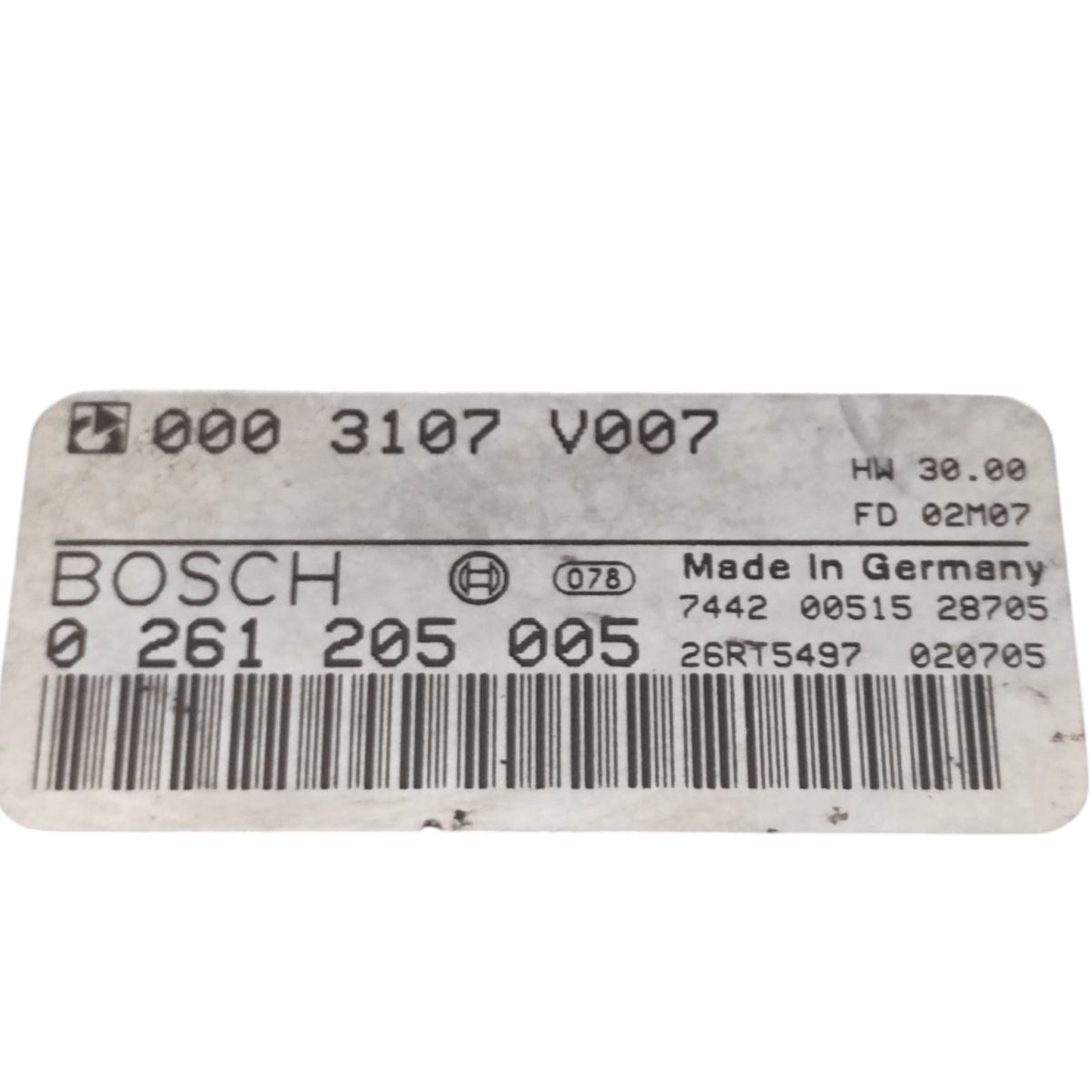 Centralina ecu motore smart fortwo w450 1.0 benzina cod: 0003107v007 (1998 - 2007) - F&P CRASH SRLS - Ricambi Usati