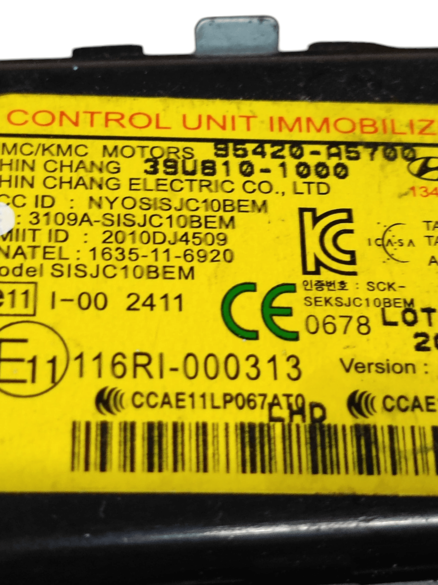 Centralina Immobilizer Hyundai Tucson (TL) COD: 116RI - 000313 (2015 - 2020) - F&P CRASH SRLS - Ricambi Usati