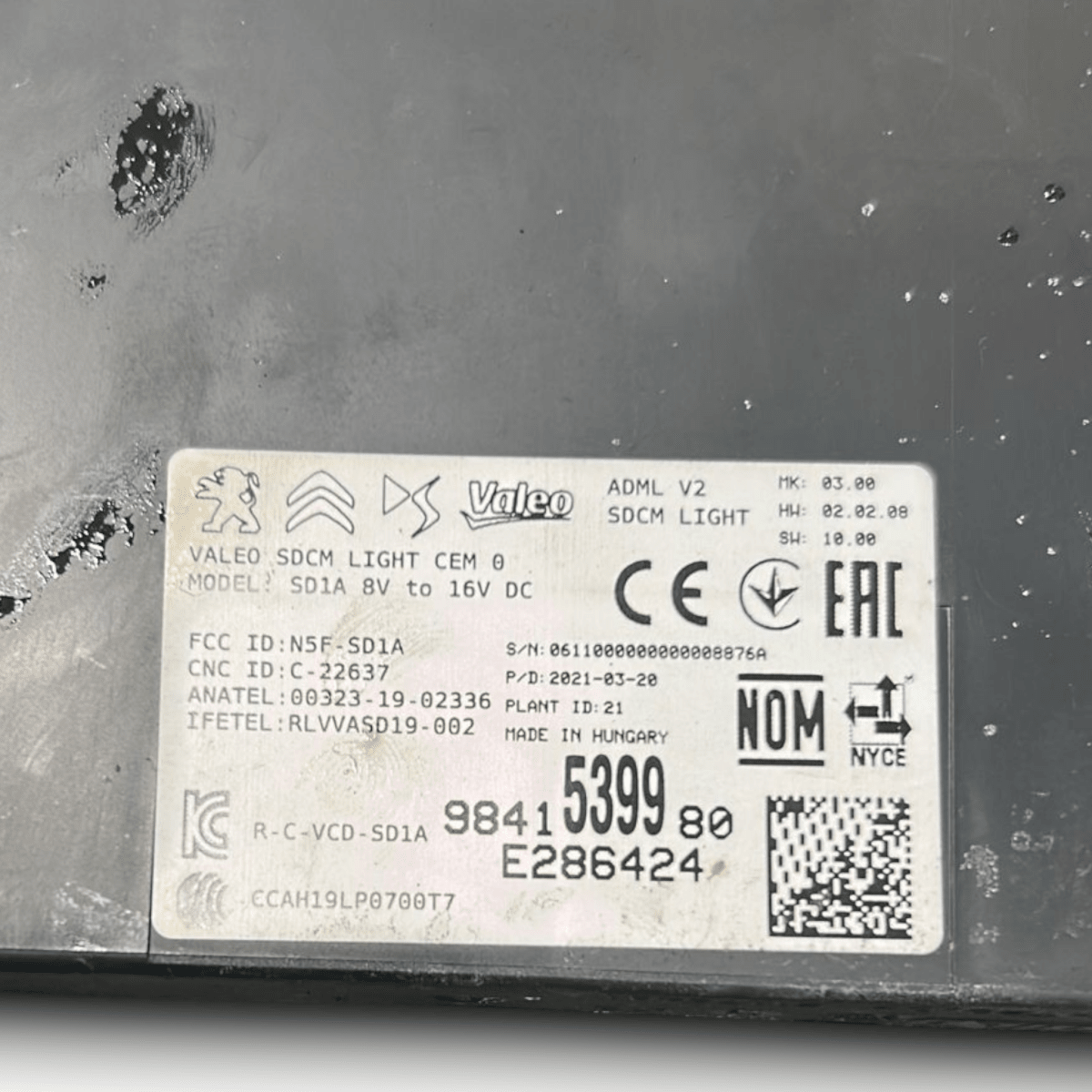 Centralina keyless citroen c4 cod:9841539980 (2020 >) - F&P CRASH SRL - Ricambi Usati